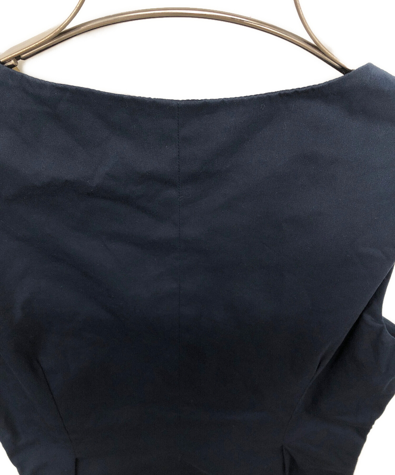 中古・古着通販】GUCCI (グッチ) ノースリーブブラウス ネイビー 