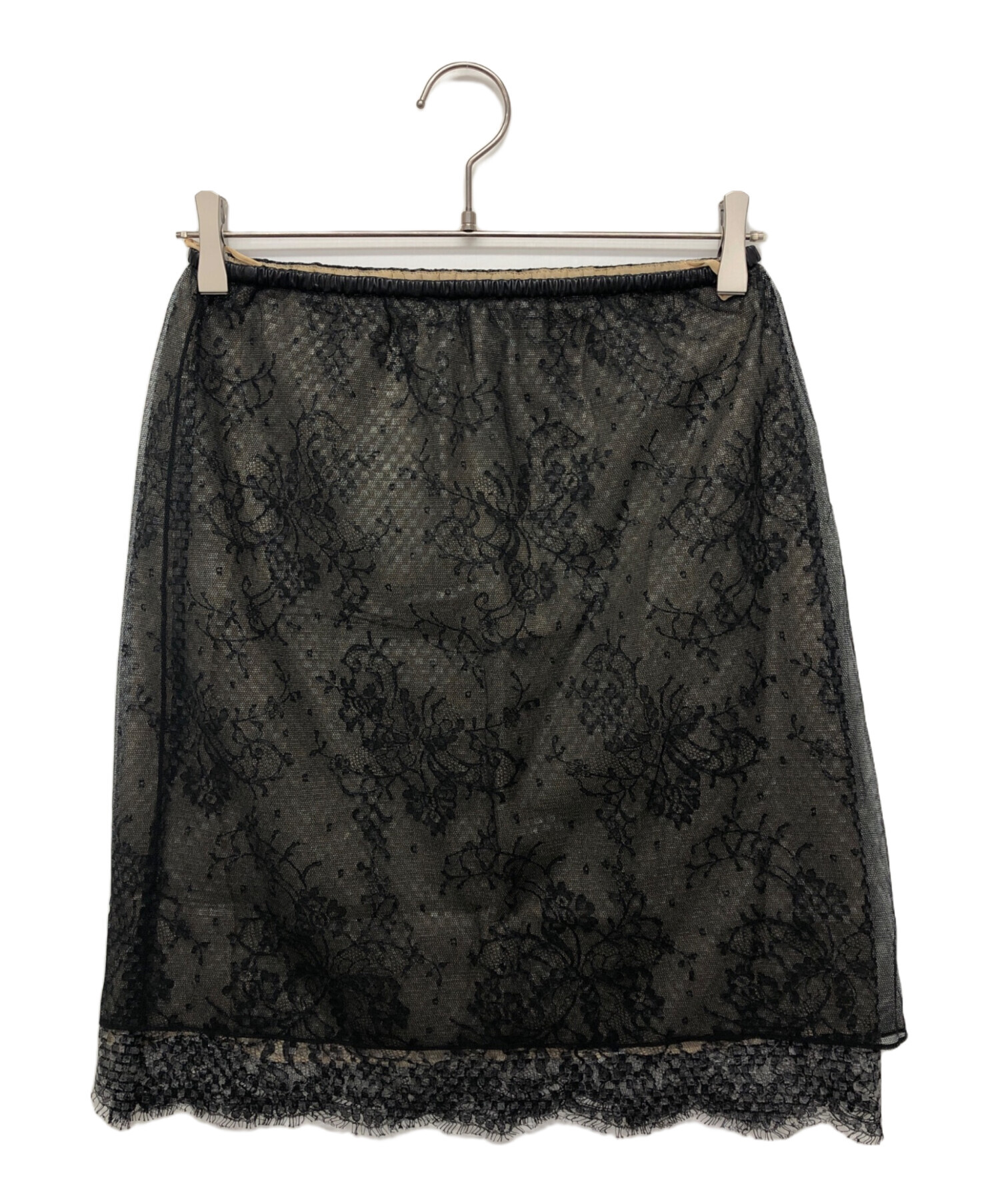 中古・古着通販】GUCCI (グッチ) ジャガードチュールスカート ブラック 