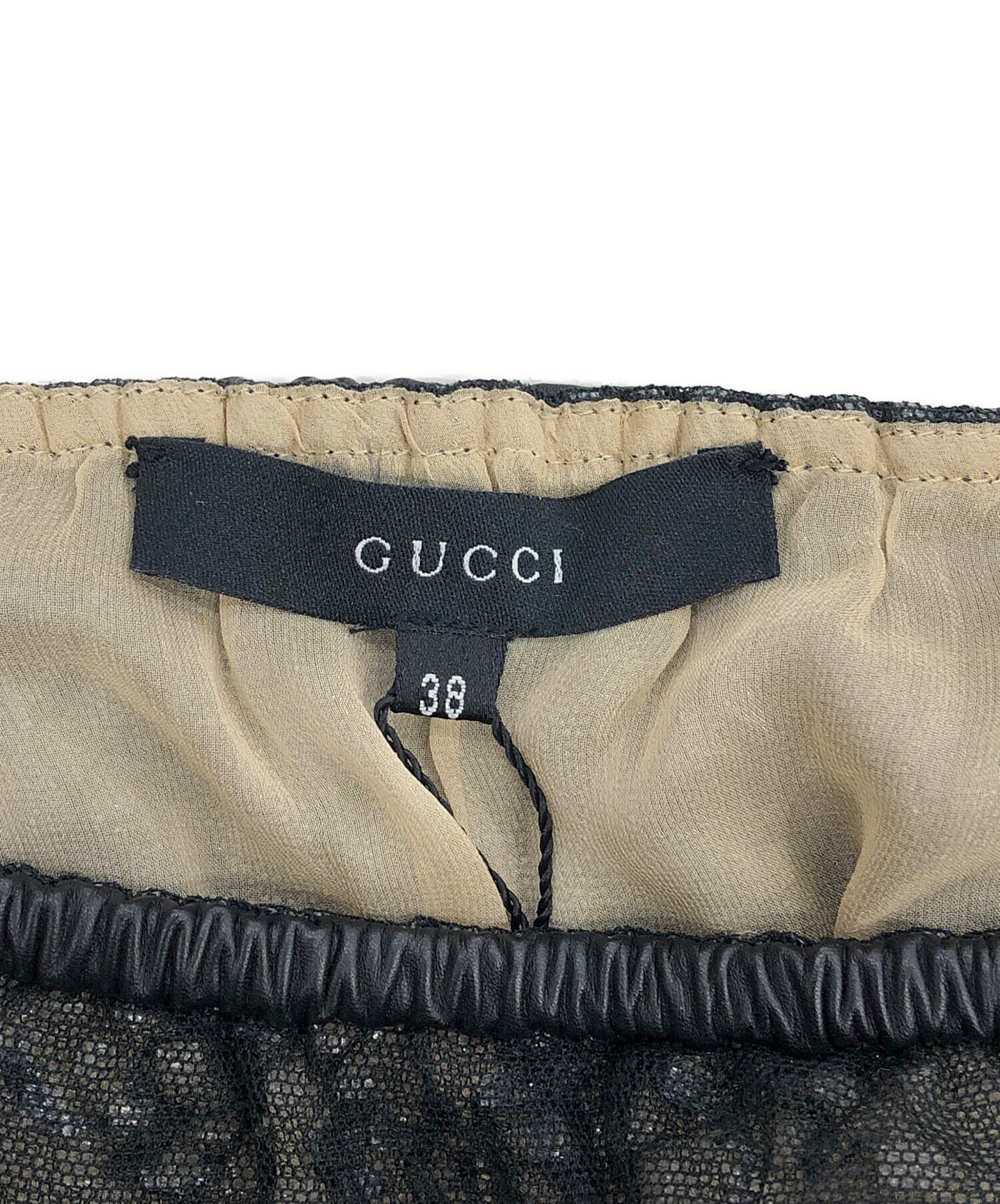中古・古着通販】GUCCI (グッチ) ジャガードチュールスカート ブラック 