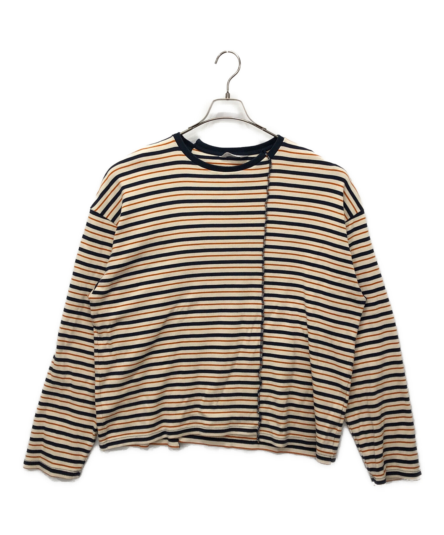 中古・古着通販】Name. (ネーム) BORDER LONG SLEEVE TEE オレンジ
