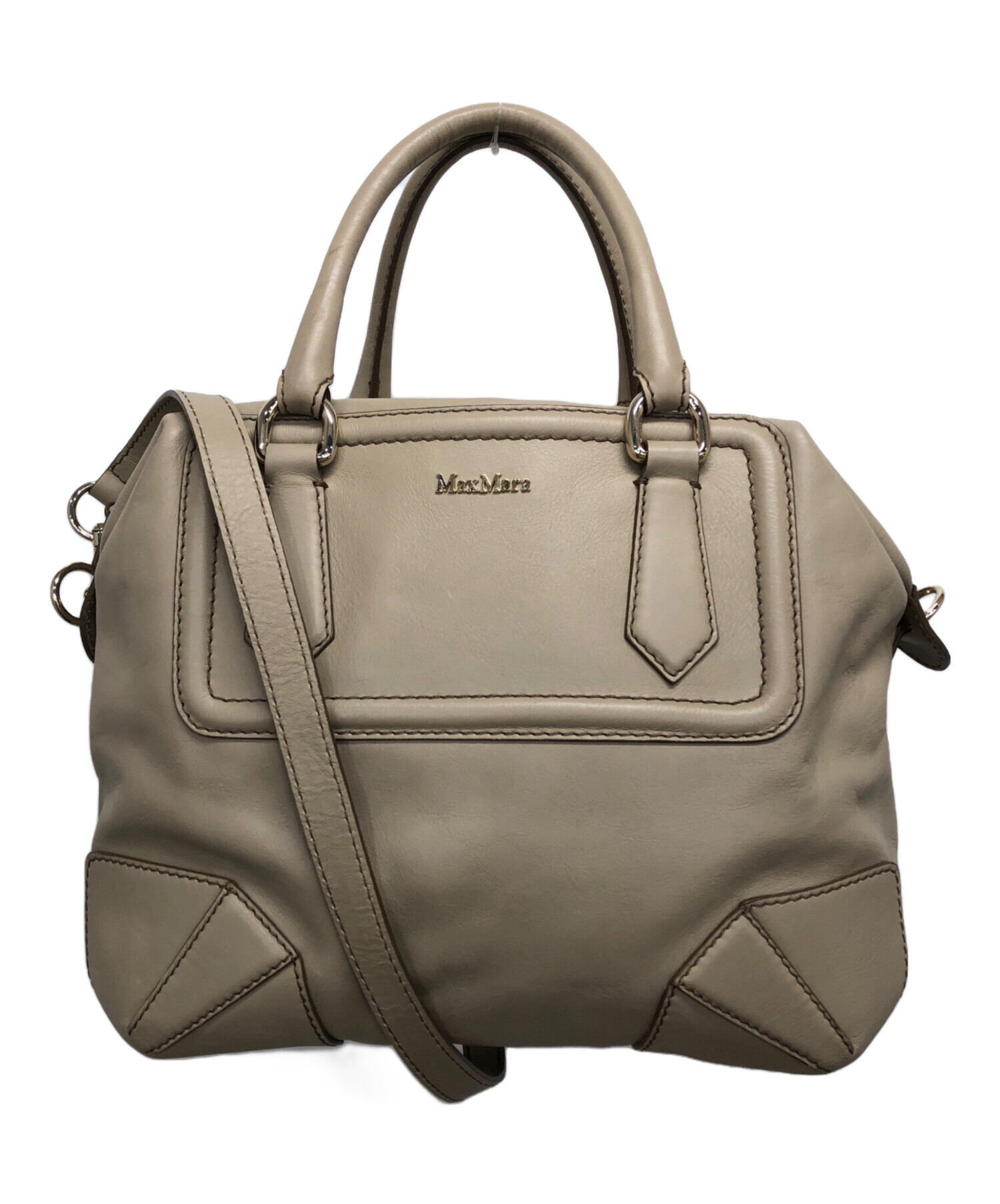 中古・古着通販】MaxMara (マックスマーラ) 2WAYバッグ ベージュ 