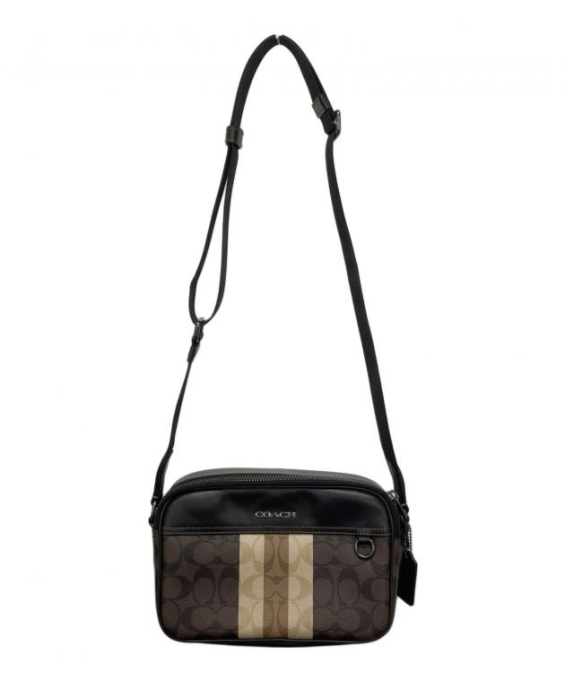 COACH ショルダーバッグ シグネチャー レザー コンビ 中古・古着通販】COACH (コーチ) レザー切替シグネチャーショルダー
