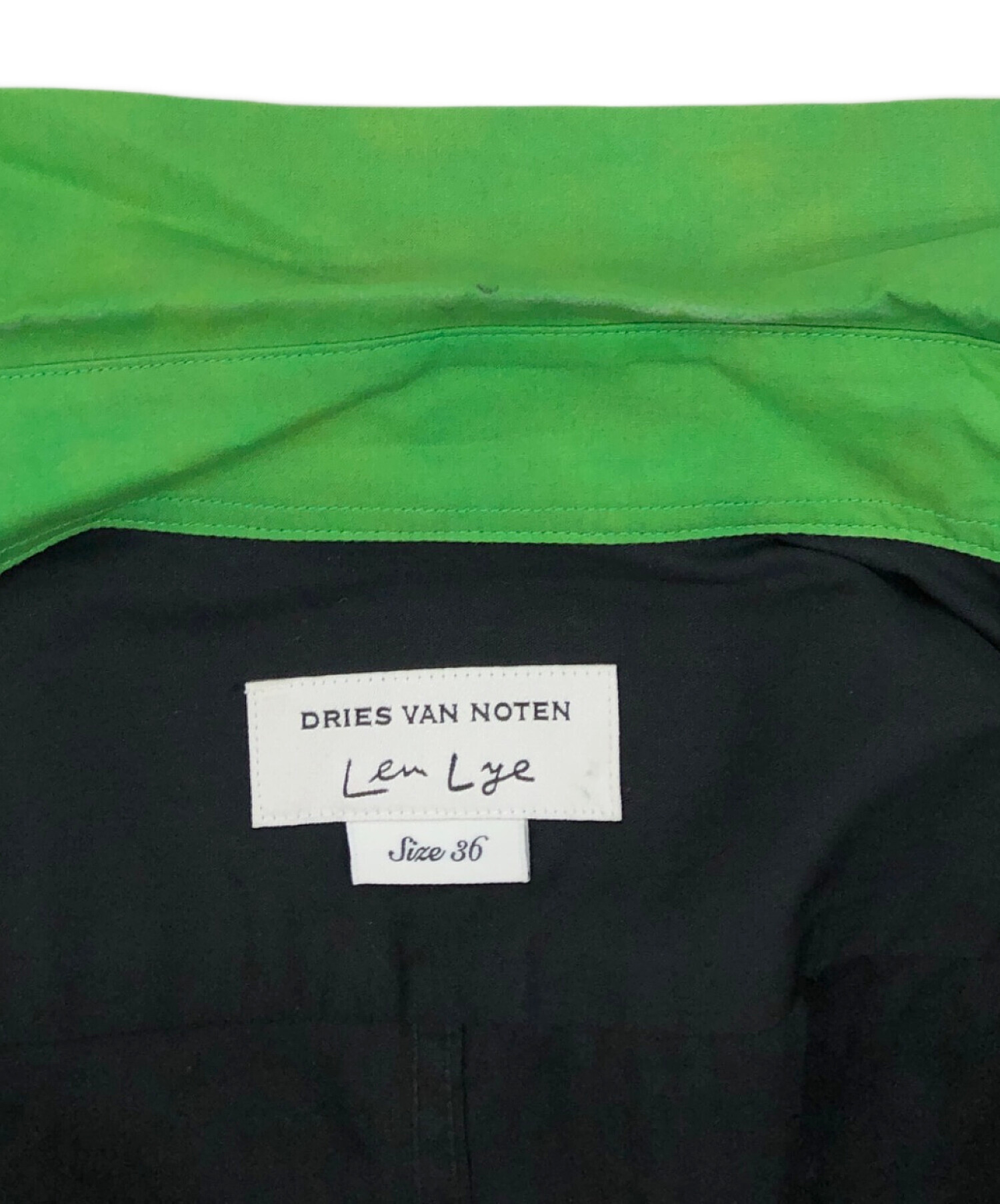 DRIES VAN NOTEN ライトグリーン 半袖シャツ 36 中古・古着通販】DRIES VAN NOTEN (ドリスヴァンノッテン) Len Lye