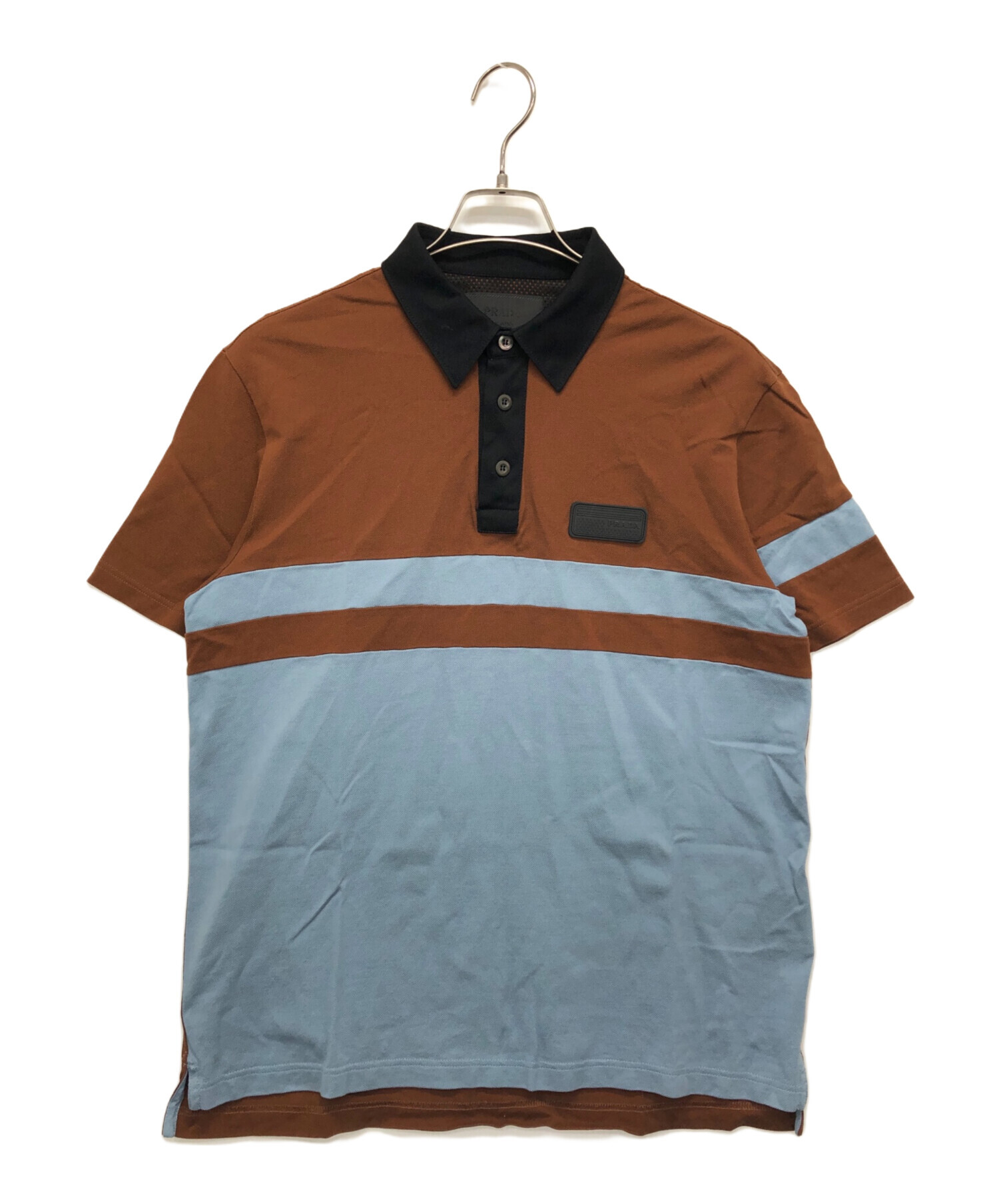 中古・古着通販】PRADA (プラダ) 切替ポロシャツ ブラウン サイズ:L