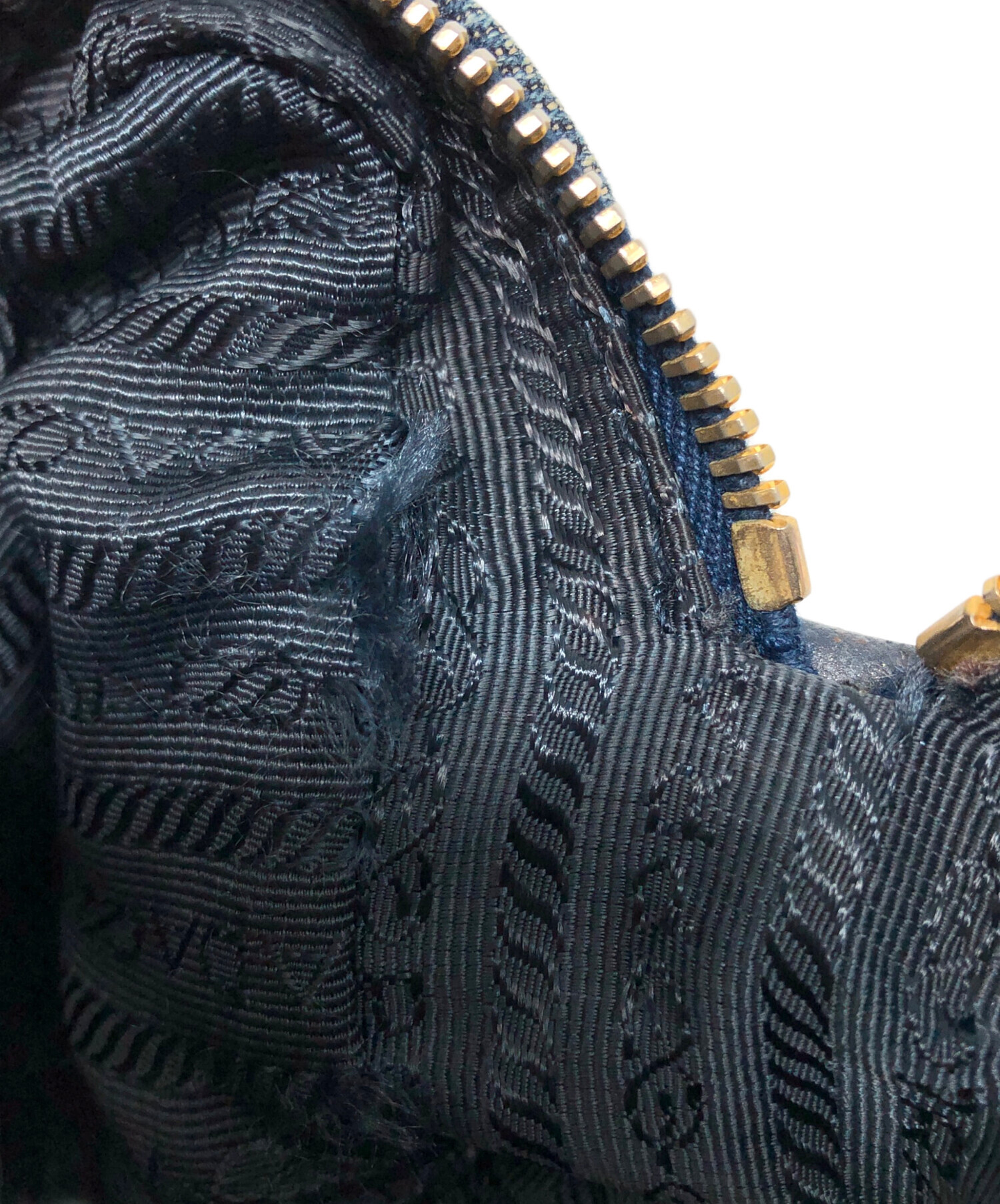 中古・古着通販】PRADA (プラダ) 三角プレートロゴデニムポーチ