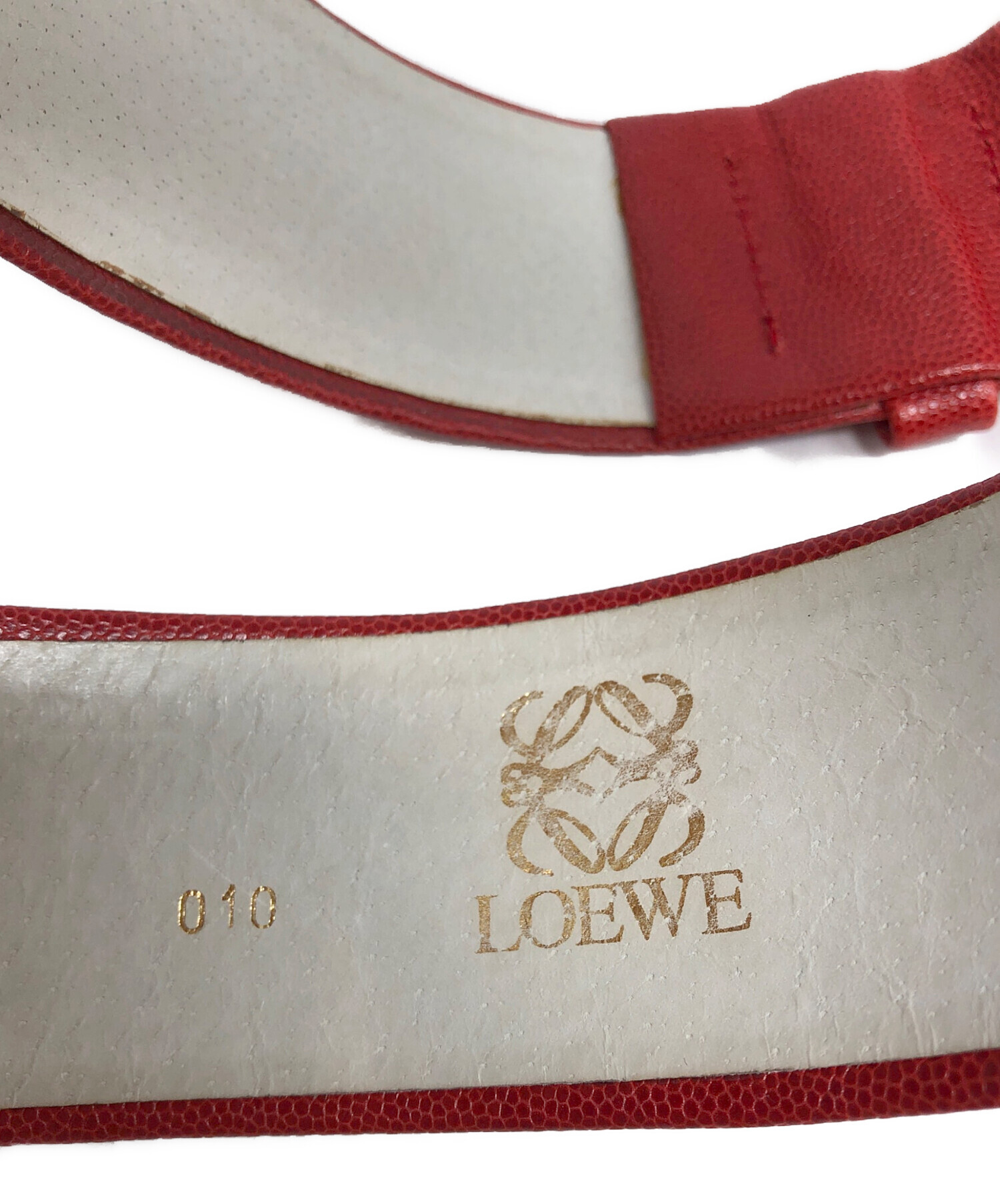 Loewe レザー ベルト 80 レッド 美品 ロエベ ロエヴェ 赤 ロゴ Loewe レザー ベルト 80 レッド 美品 ロエベ ロエヴェ 赤 ロゴ Loewe