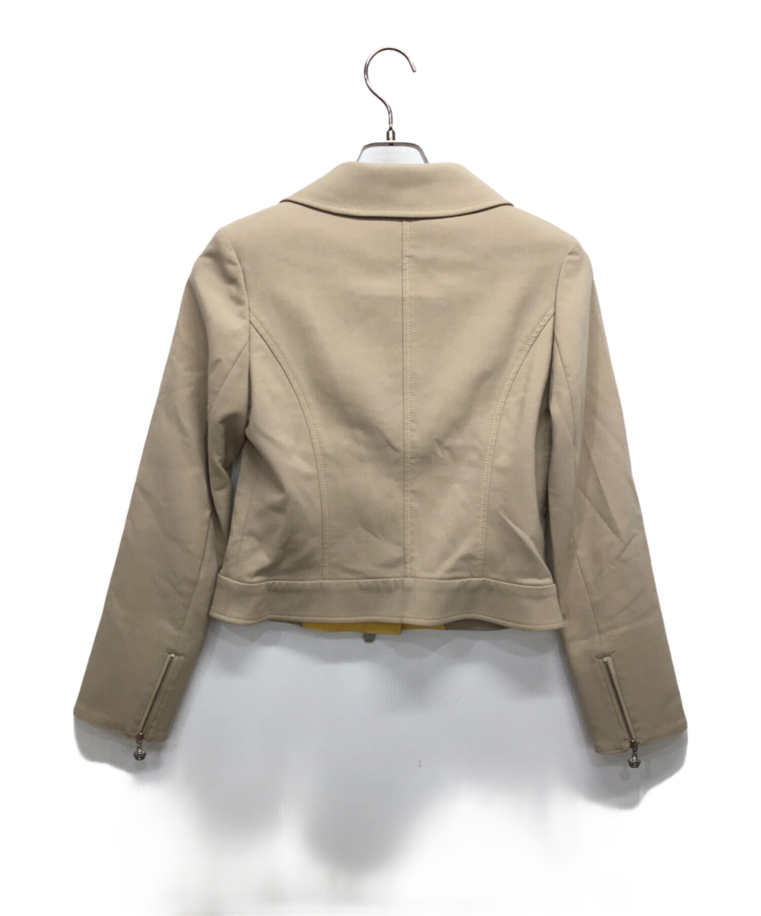 匿名配送新品未着用 新品未着用 ダブルライダースジャケット ベージュ