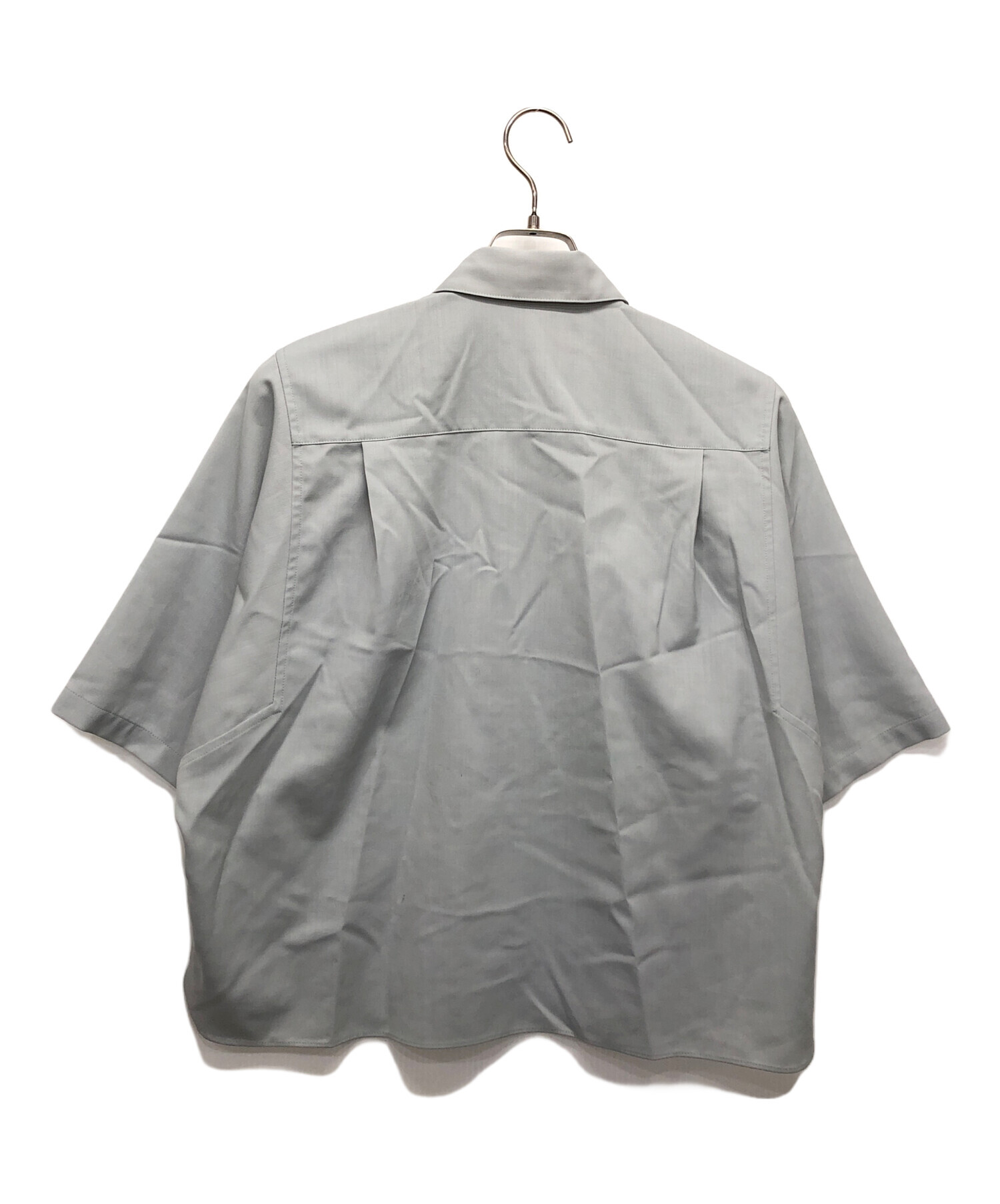 ebure エブール ポリウールツイル ブラウス 半袖シャツ 黒 2023年製