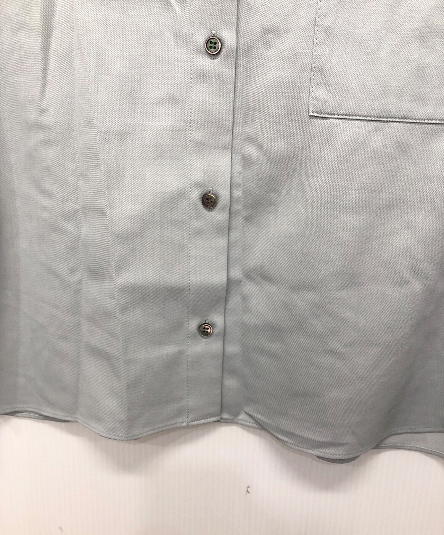 ebure エブール ポリウールツイル ブラウス 半袖シャツ 黒 2023年製