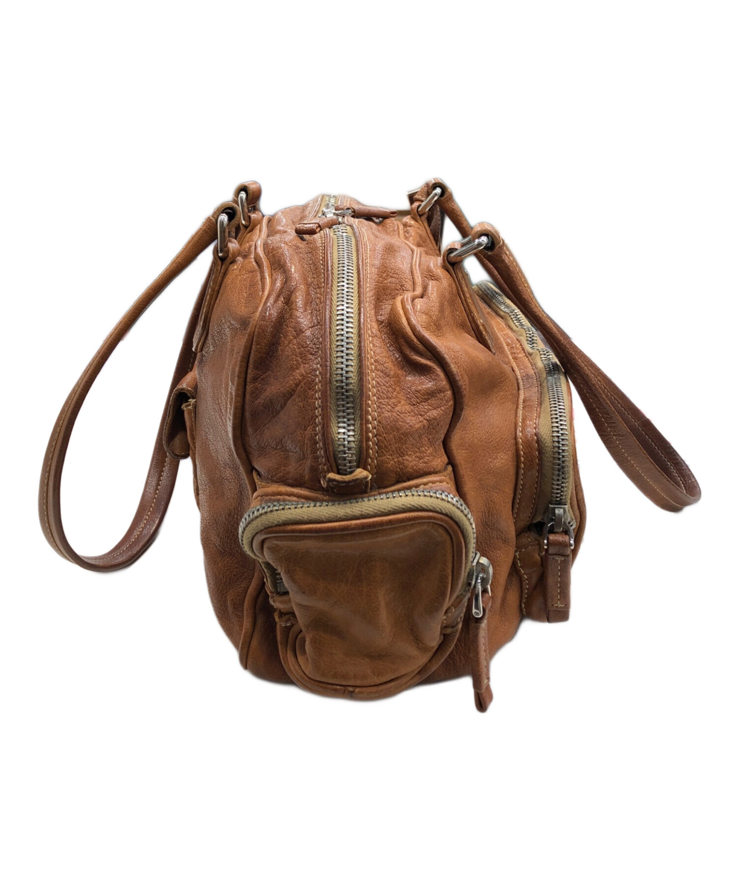 中古・古着通販】PRADA (プラダ) ウォッシュ加工レザーハンドバッグ