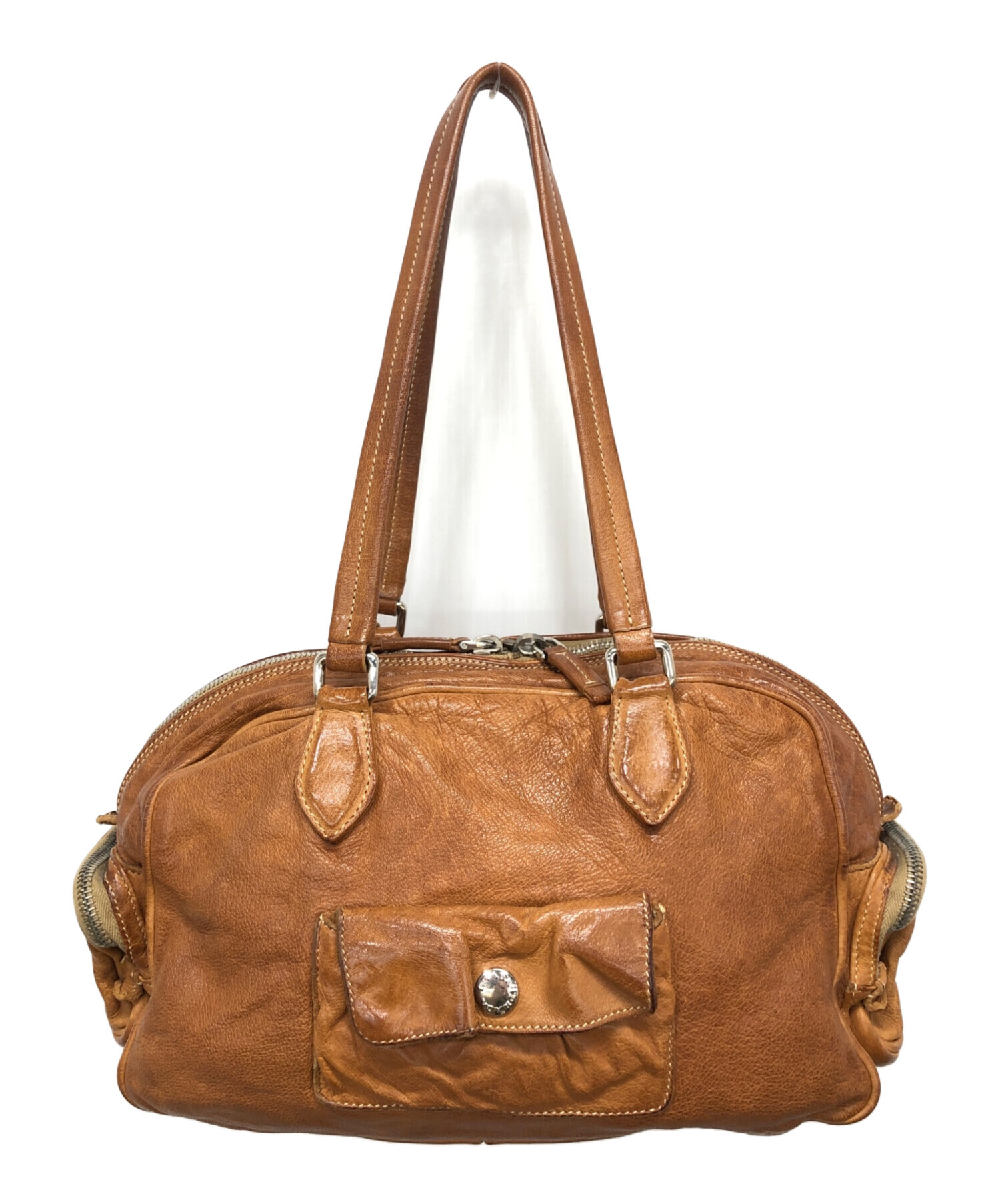 中古・古着通販】PRADA (プラダ) ウォッシュ加工レザーハンドバッグ
