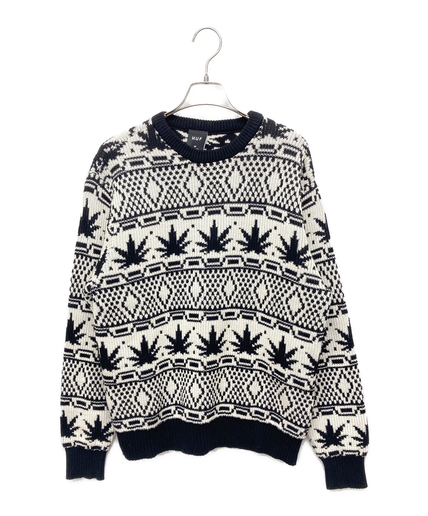 中古・古着通販】HUF (ハフ) APRES CREWNECK SWEATER ブラック サイズ 
