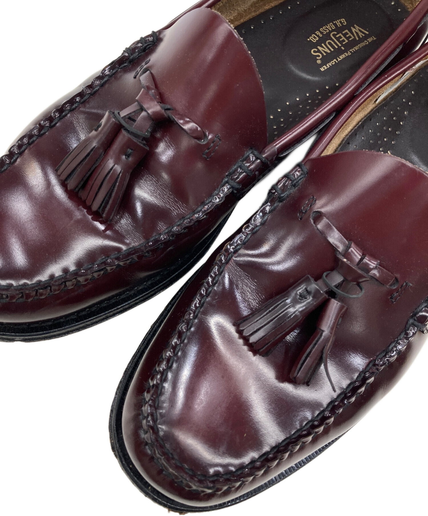 中古・古着通販】G.H.BASS (ジーエイチバス) コインローファー ワイン