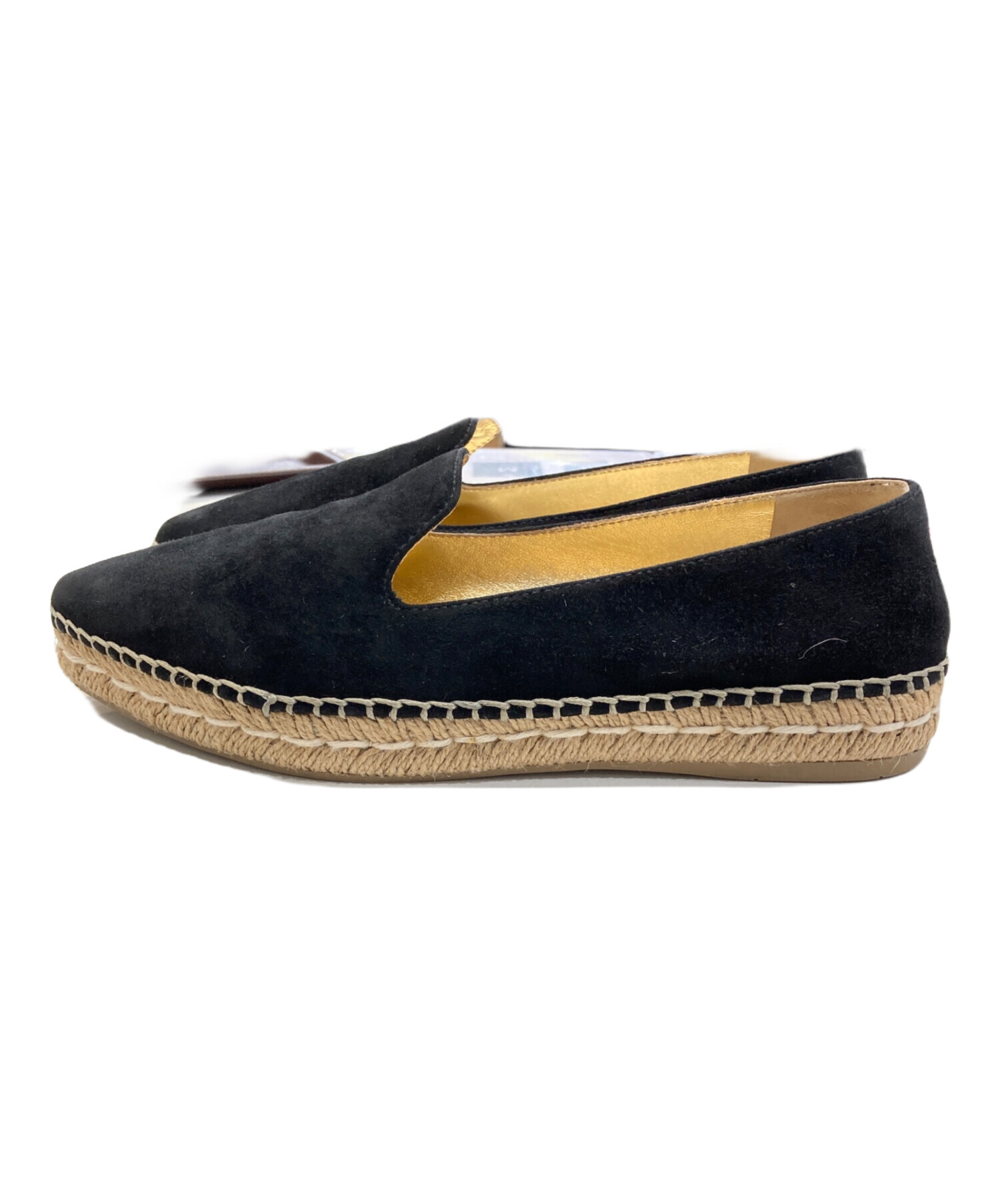 中古・古着通販】PRADA (プラダ) スウェードエスパドリーユ ブラック 