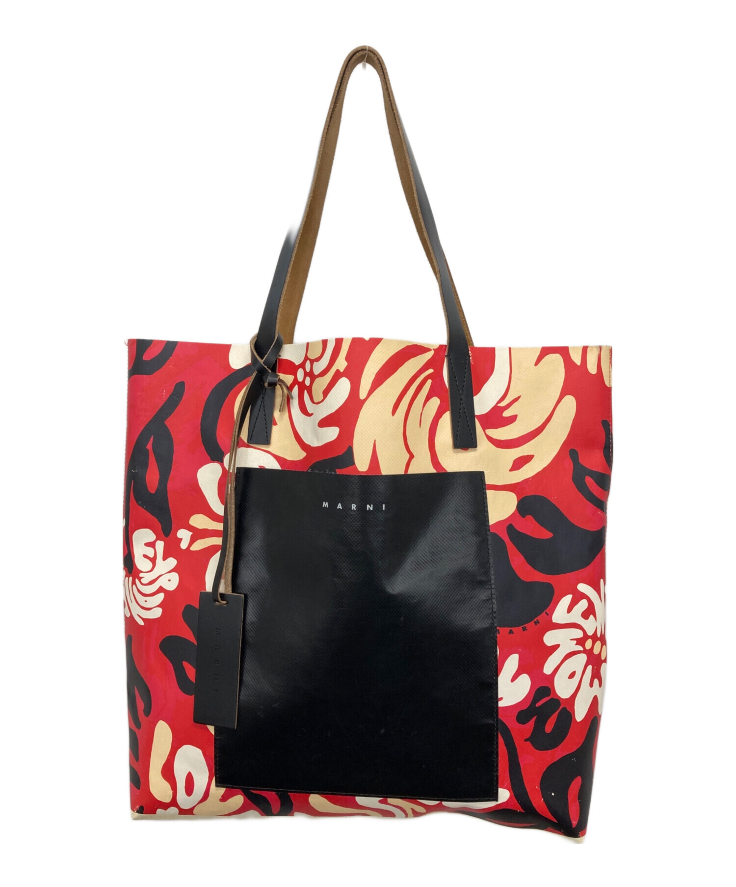 中古・古着通販】MARNI (マルニ) PVC FLORAL SHOPPER レッド｜ブランド