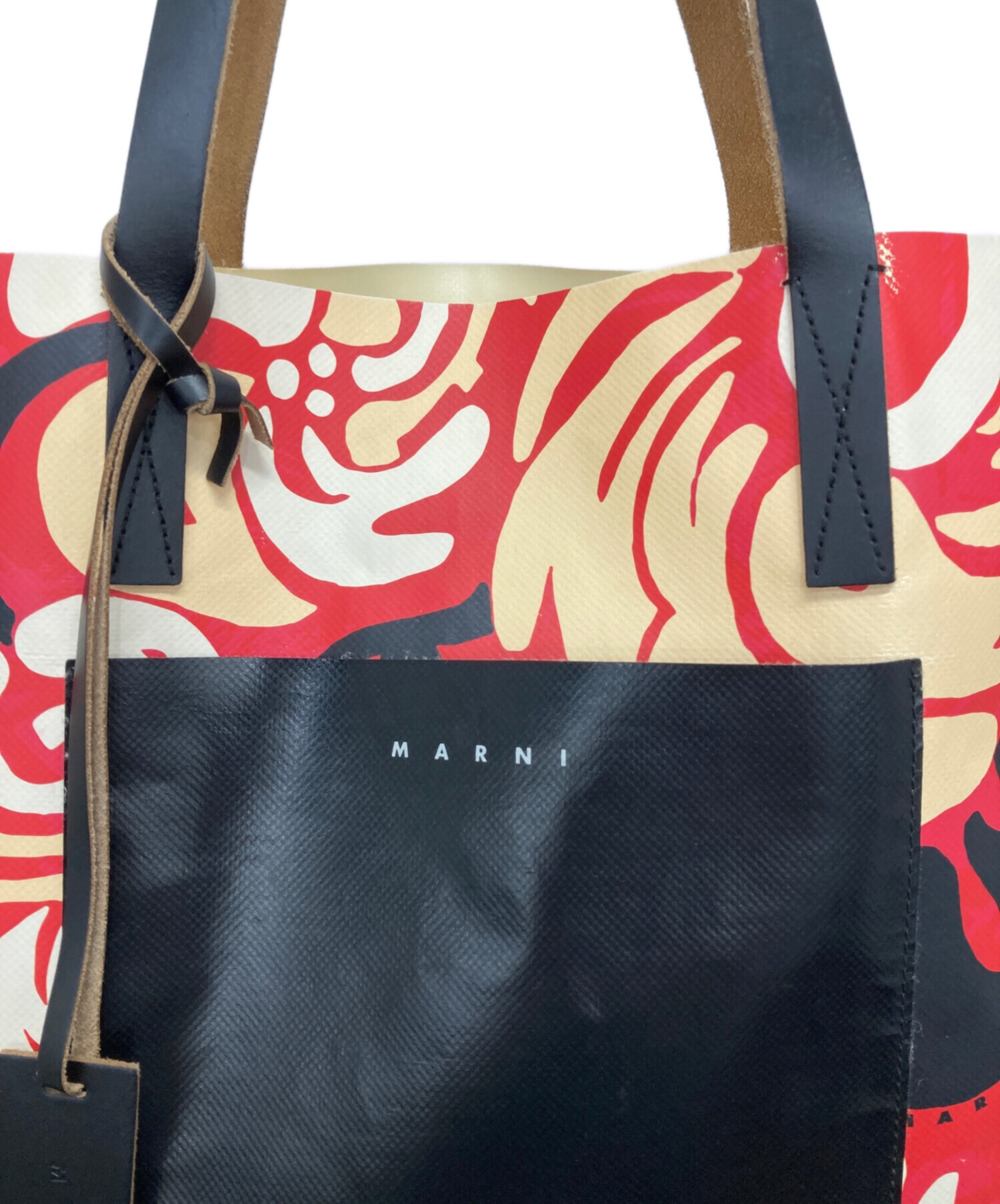 中古・古着通販】MARNI (マルニ) PVC FLORAL SHOPPER レッド｜ブランド 