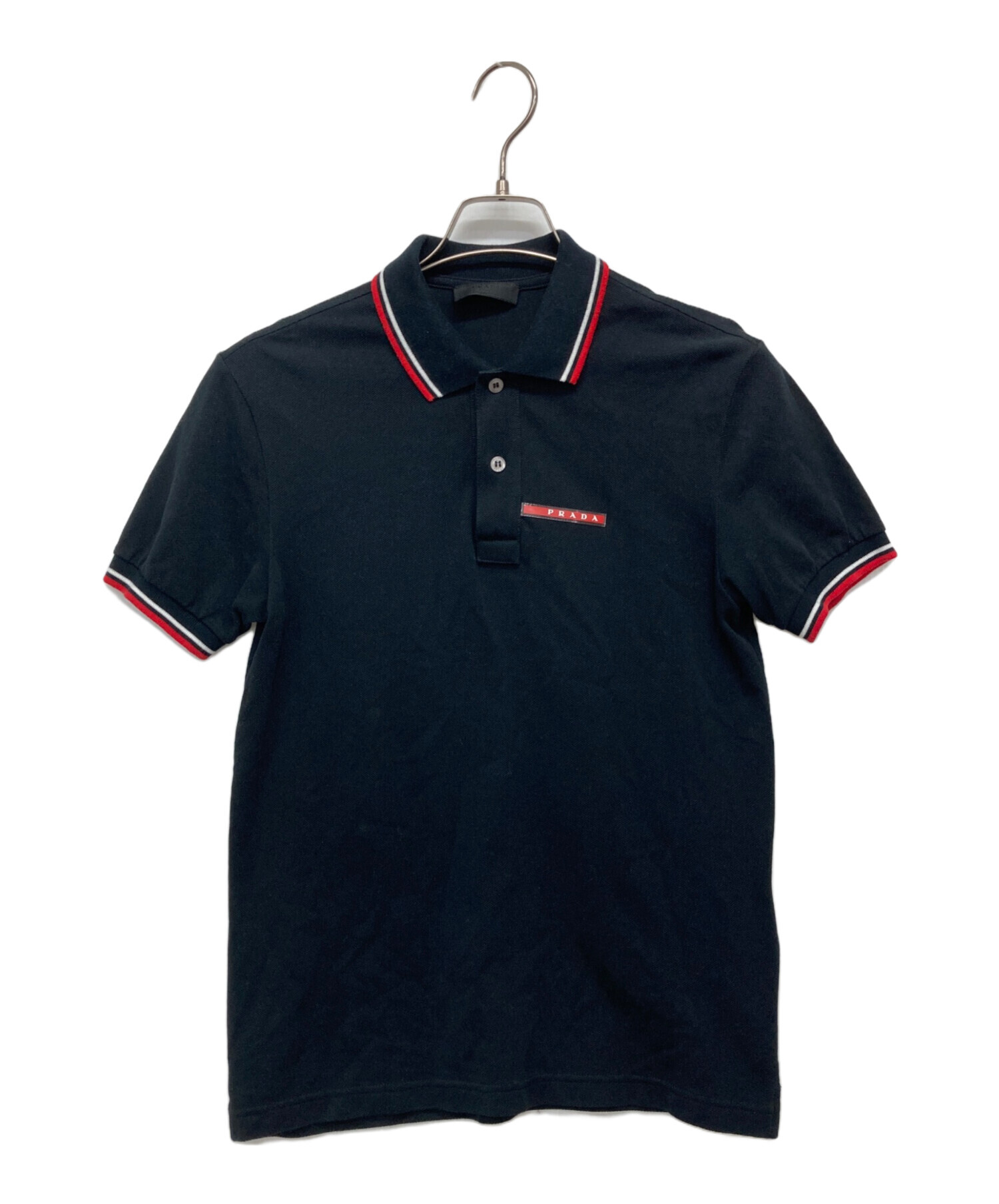 PRADA(プラダ) ポロシャツ 黒 メンズ XSサイズ 中古・古着通販】PRADA (プラダ) ポロシャツ ブラック サイズ:XS