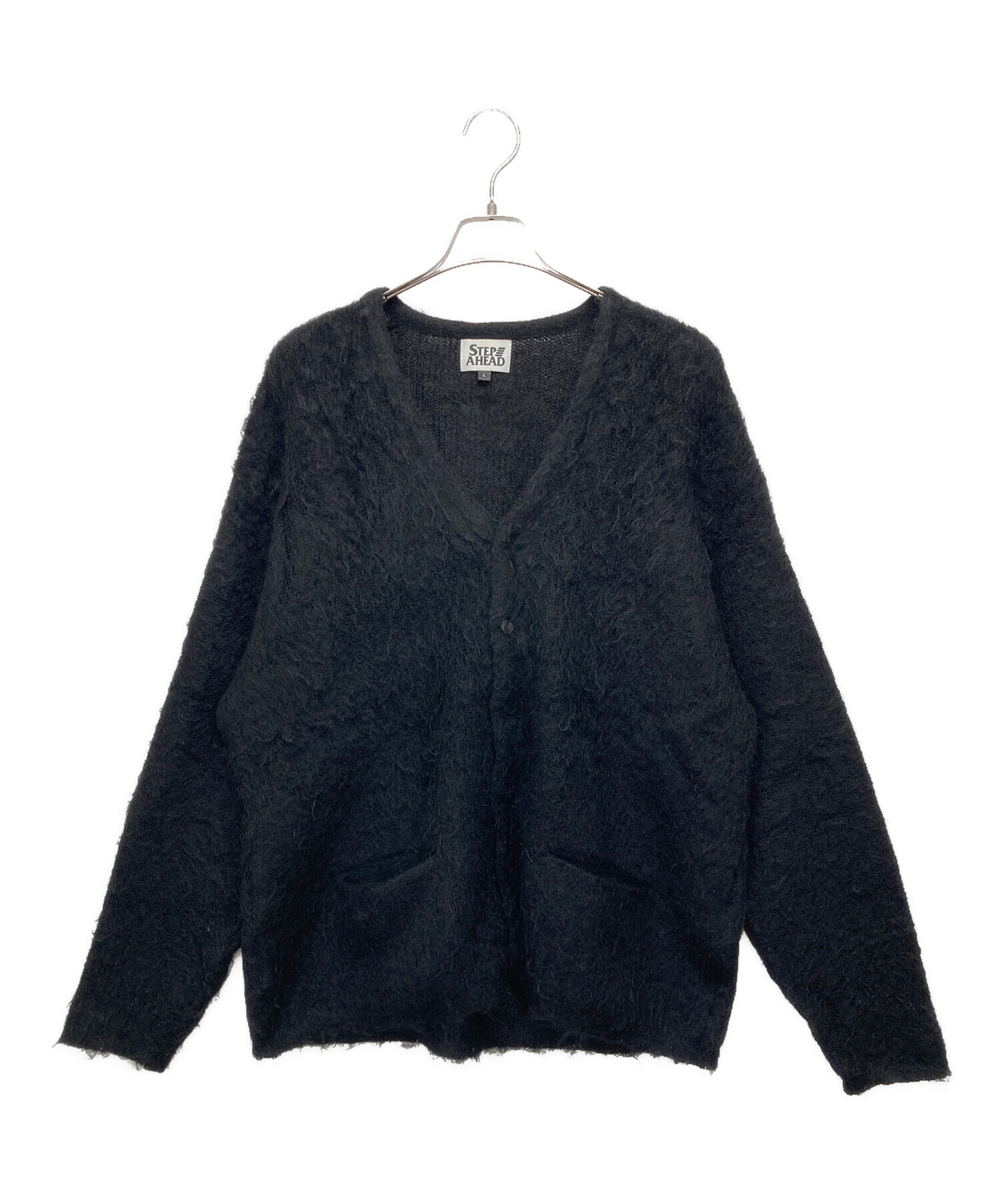 完売L stepahead毛足長モヘアカーディガン ブラック 中古・古着通販】STEP AHEAD (ステップアヘッド) モヘア