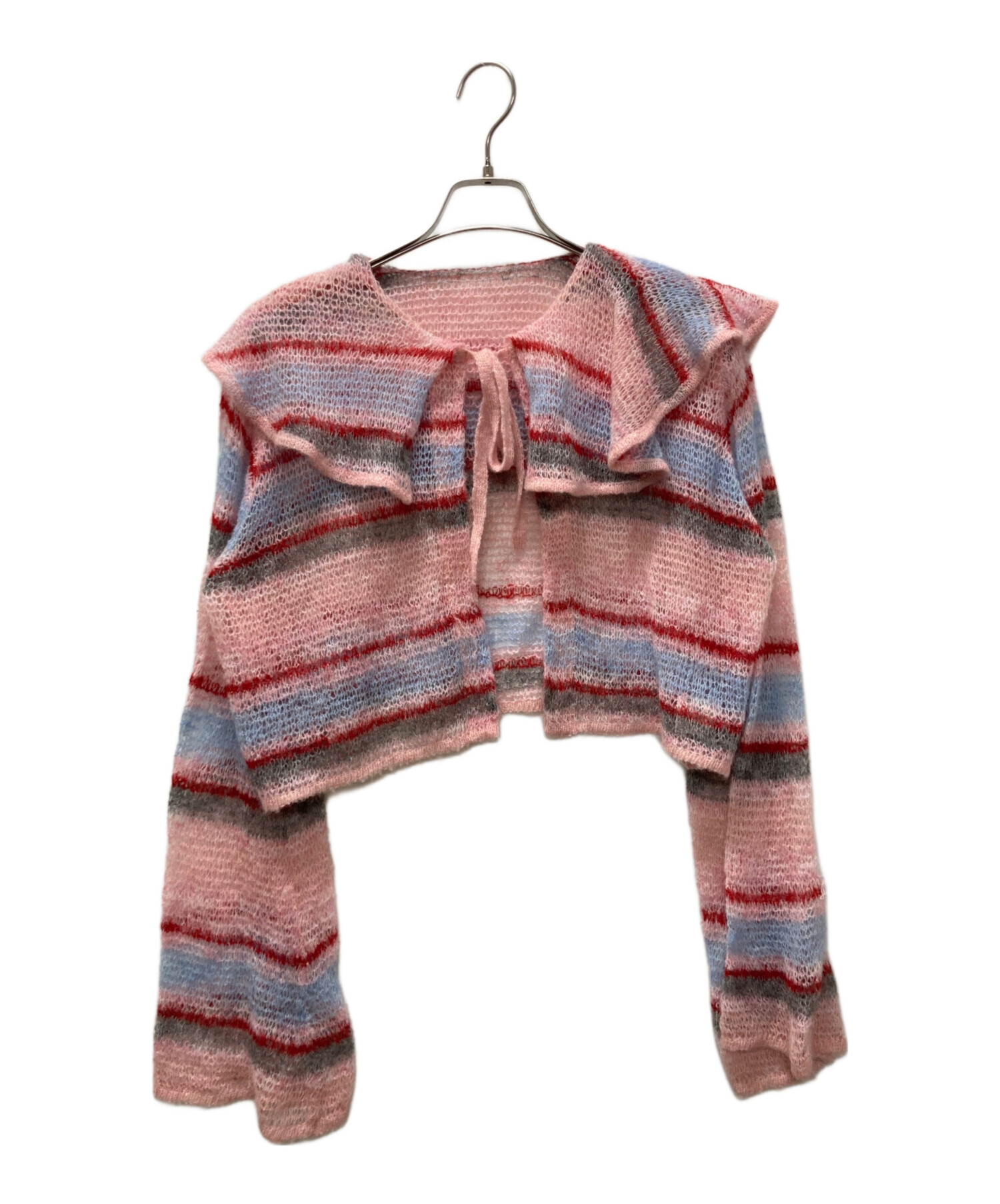 中古・古着通販】POPPY (ポピー) Low gauge border knit ピンク サイズ