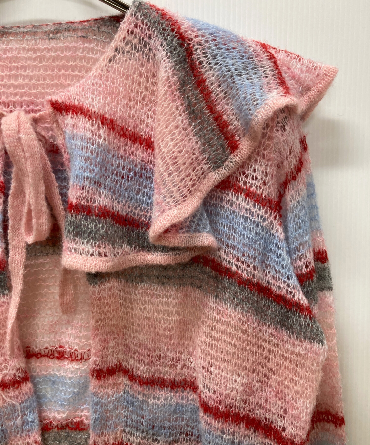 中古・古着通販】POPPY (ポピー) Low gauge border knit ピンク サイズ