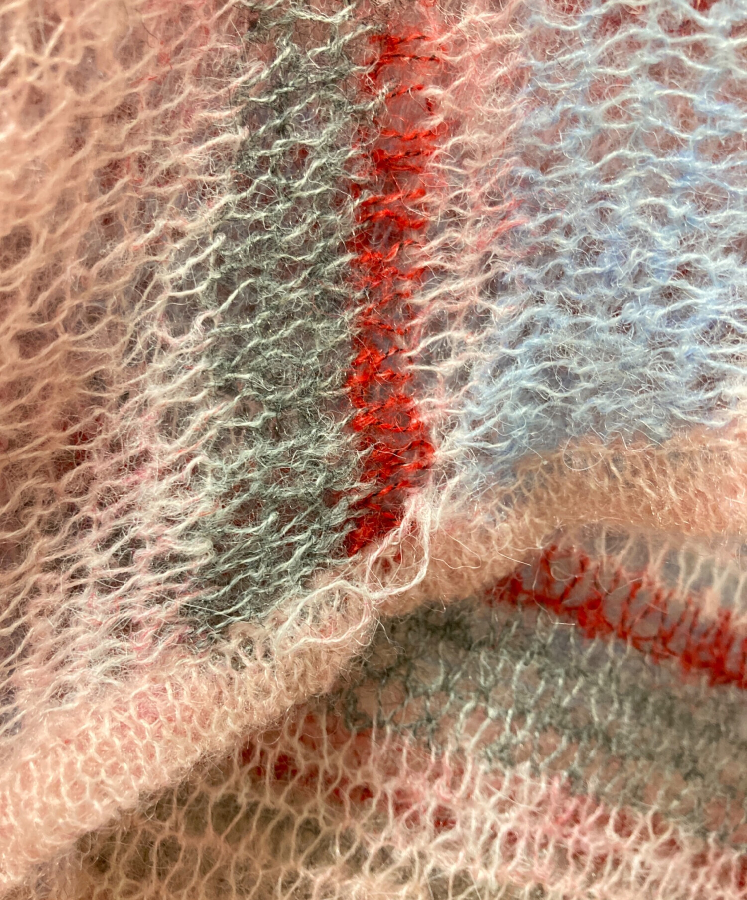中古・古着通販】POPPY (ポピー) Low gauge border knit ピンク サイズ