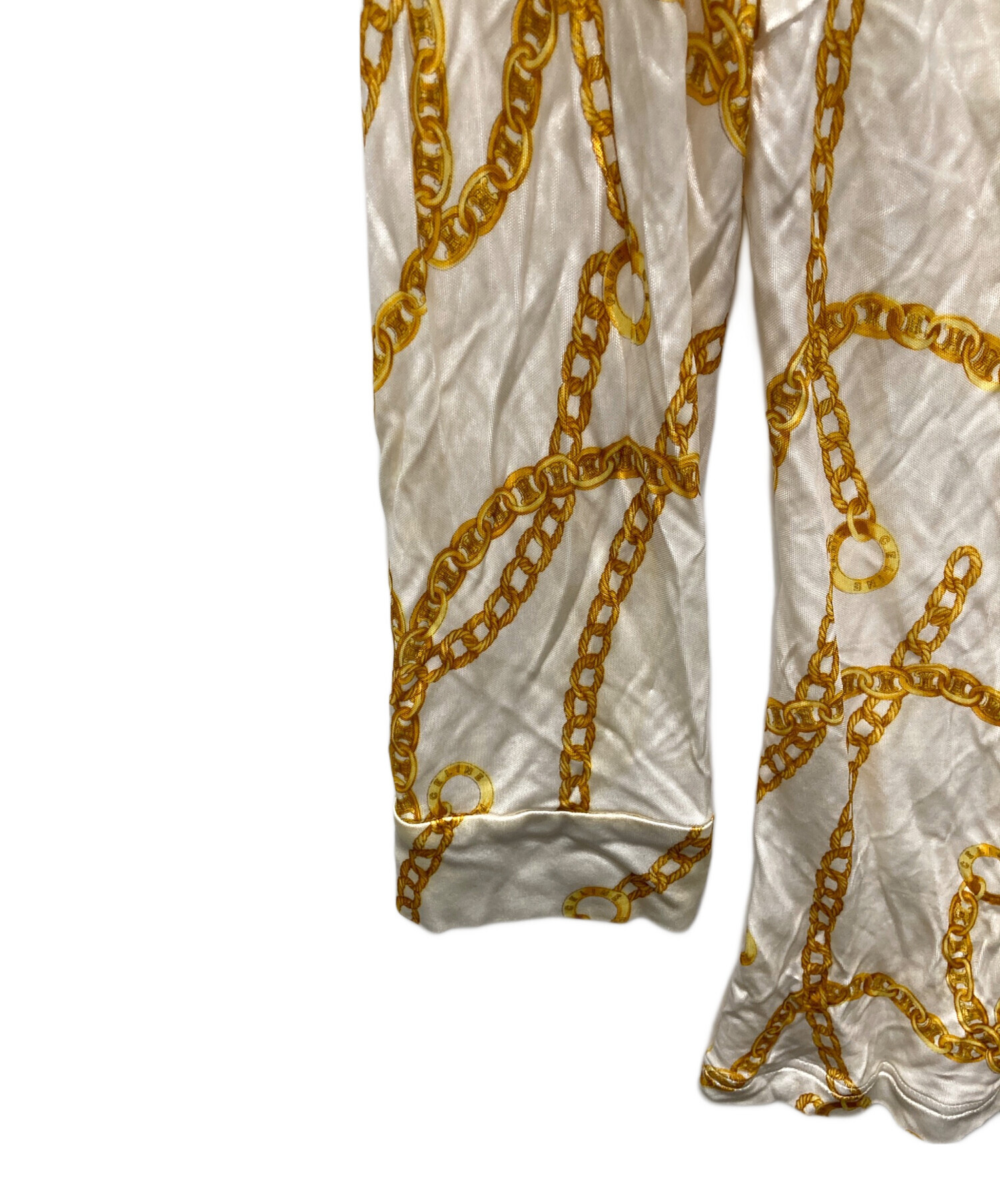 中古・古着通販】CELINE (セリーヌ) チェーン柄シャツ ホワイト サイズ