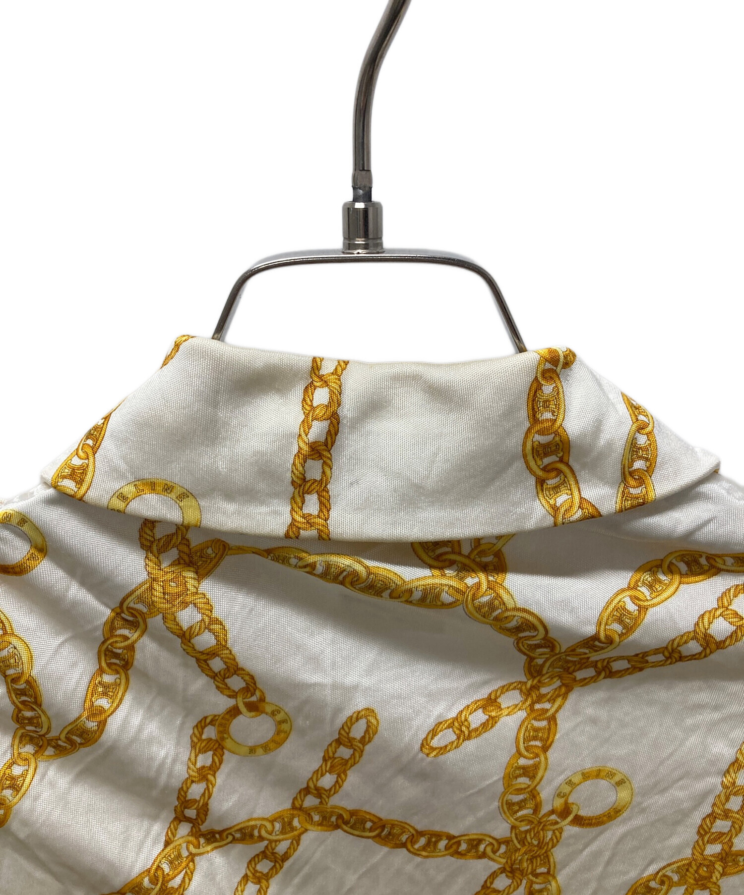 中古・古着通販】CELINE (セリーヌ) チェーン柄シャツ ホワイト サイズ