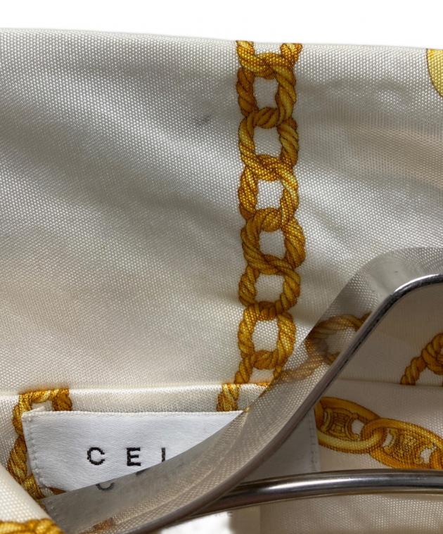 中古・古着通販】CELINE (セリーヌ) チェーン柄シャツ ホワイト サイズ