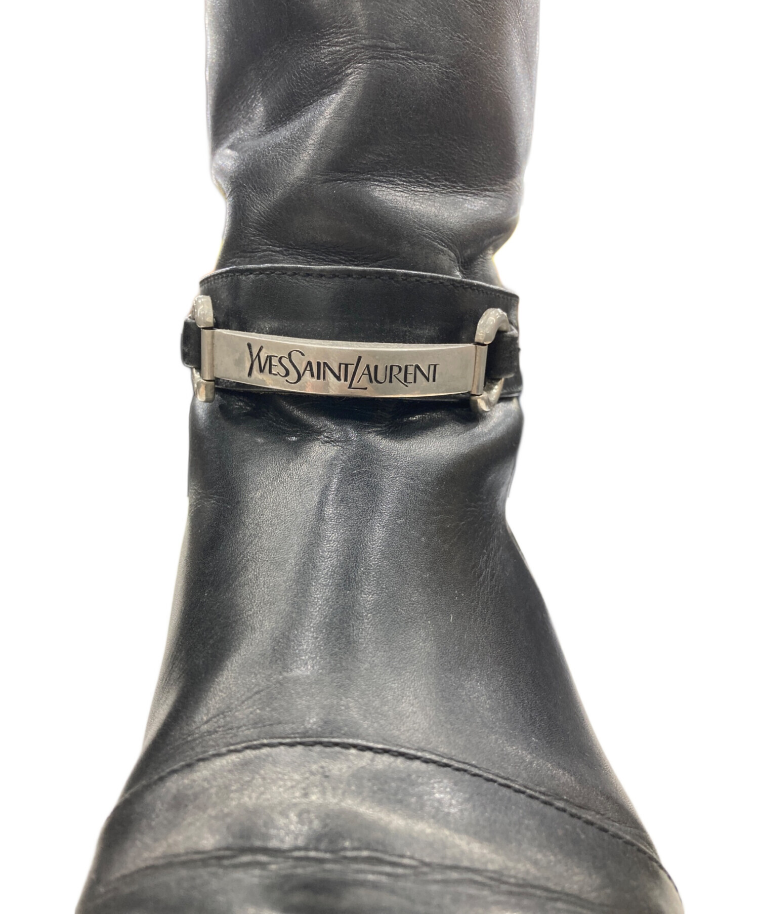 Yves Saint Laurent イブサンローラン　ブーツ　ブラック 中古・古着通販】Yves Saint Laurent (イヴサンローラン) ロングブーツ