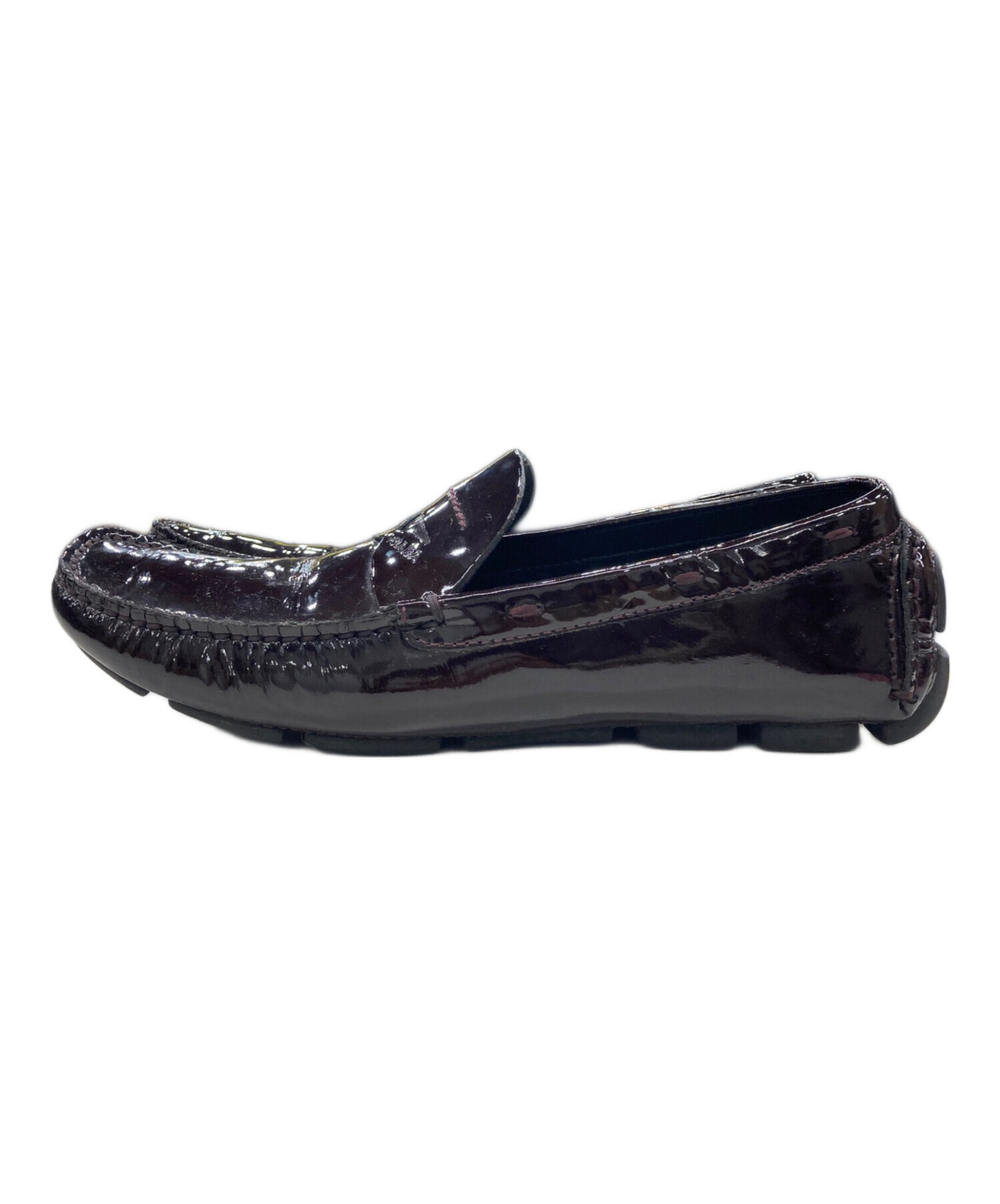 中古・古着通販】PRADA (プラダ) レザードライビングシューズ ブラウン