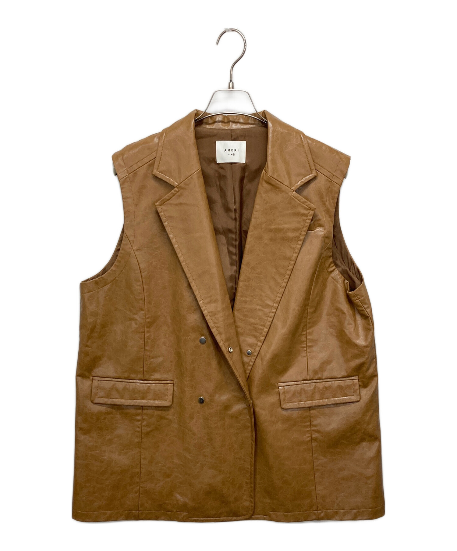完売品　ameri CRASH FAKE LEATHER N/S JA 中古・古着通販】Ameri (アメリ) CRASH FAKE LEATHER N/S JACKET