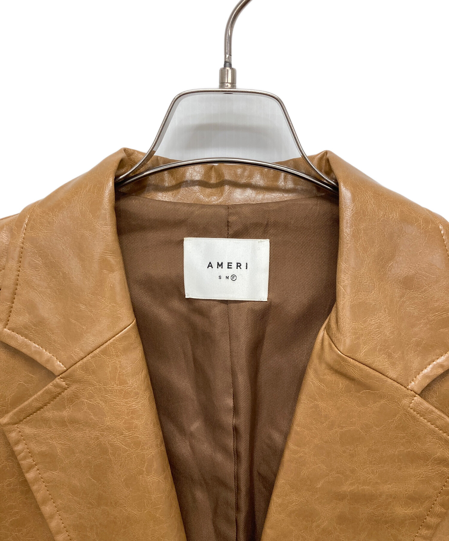 中古・古着通販】Ameri (アメリ) CRASH FAKE LEATHER N/S JACKET