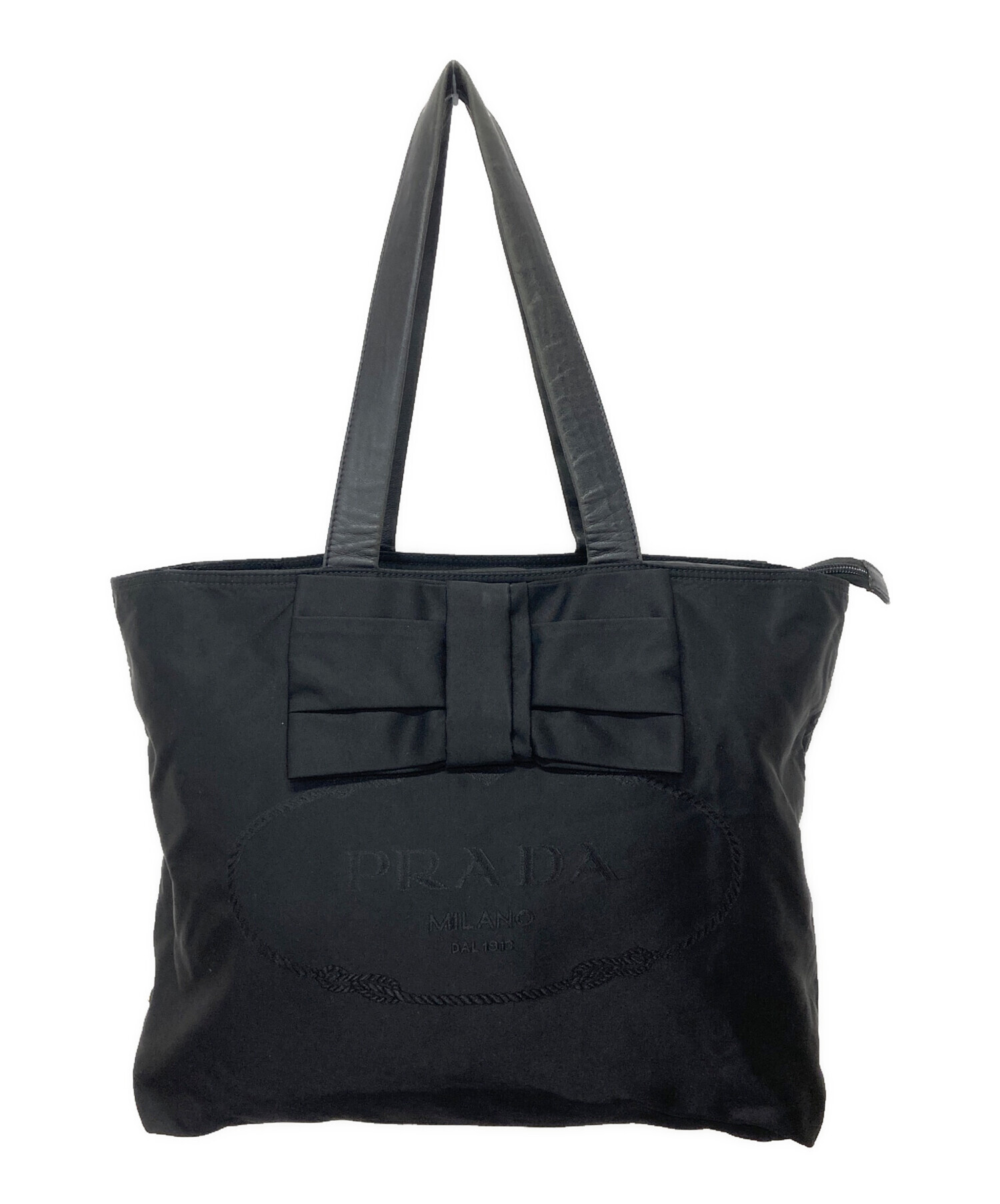 中古・古着通販】PRADA (プラダ) ジャガードロゴリボントートバッグ