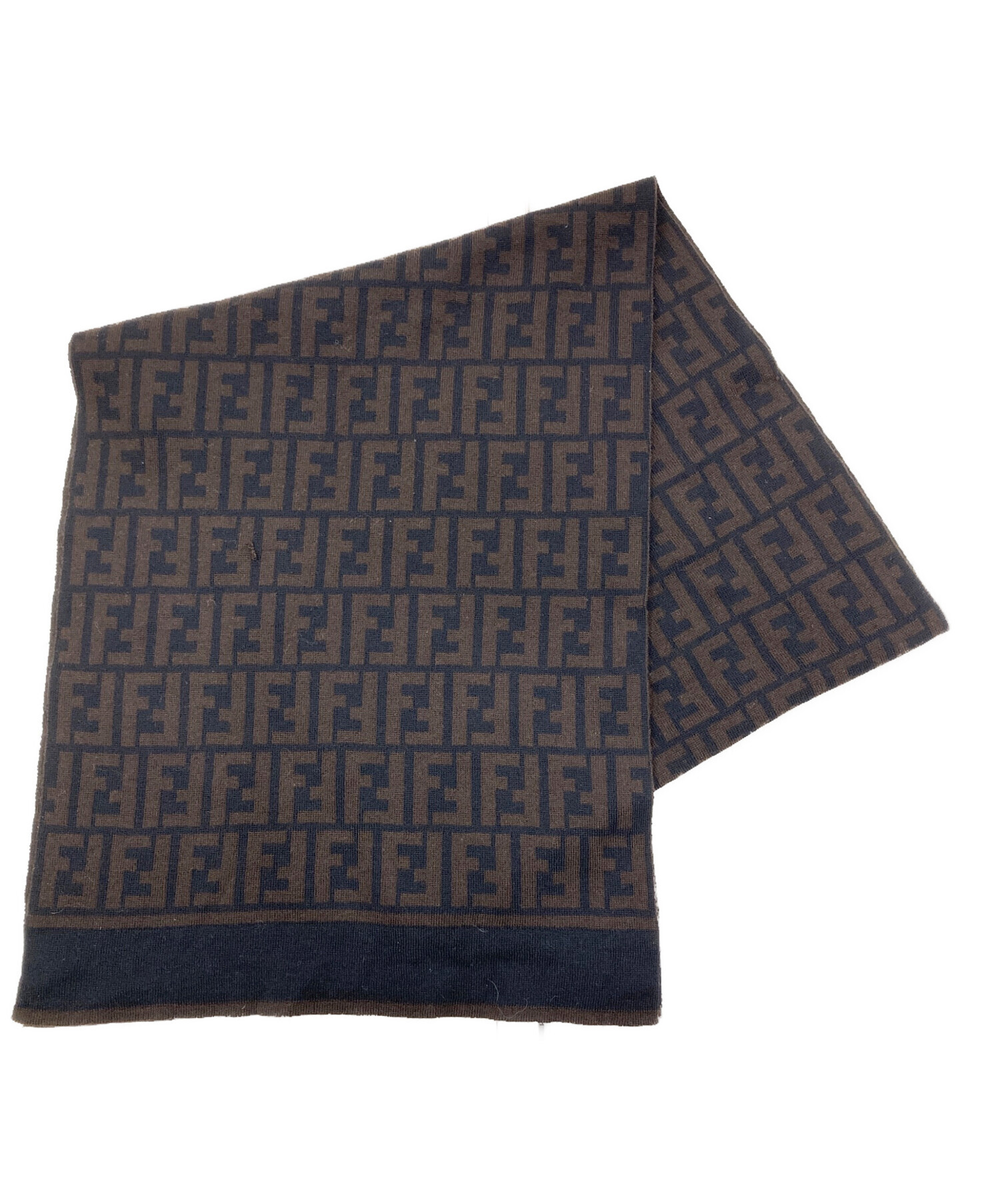 ◆FENDIフェンディ ズッカ柄 マフラー ブラウン USED 男女兼用◆ 中古・古着通販】FENDI (フェンディ) ズッカ総柄マフラー ブラウン