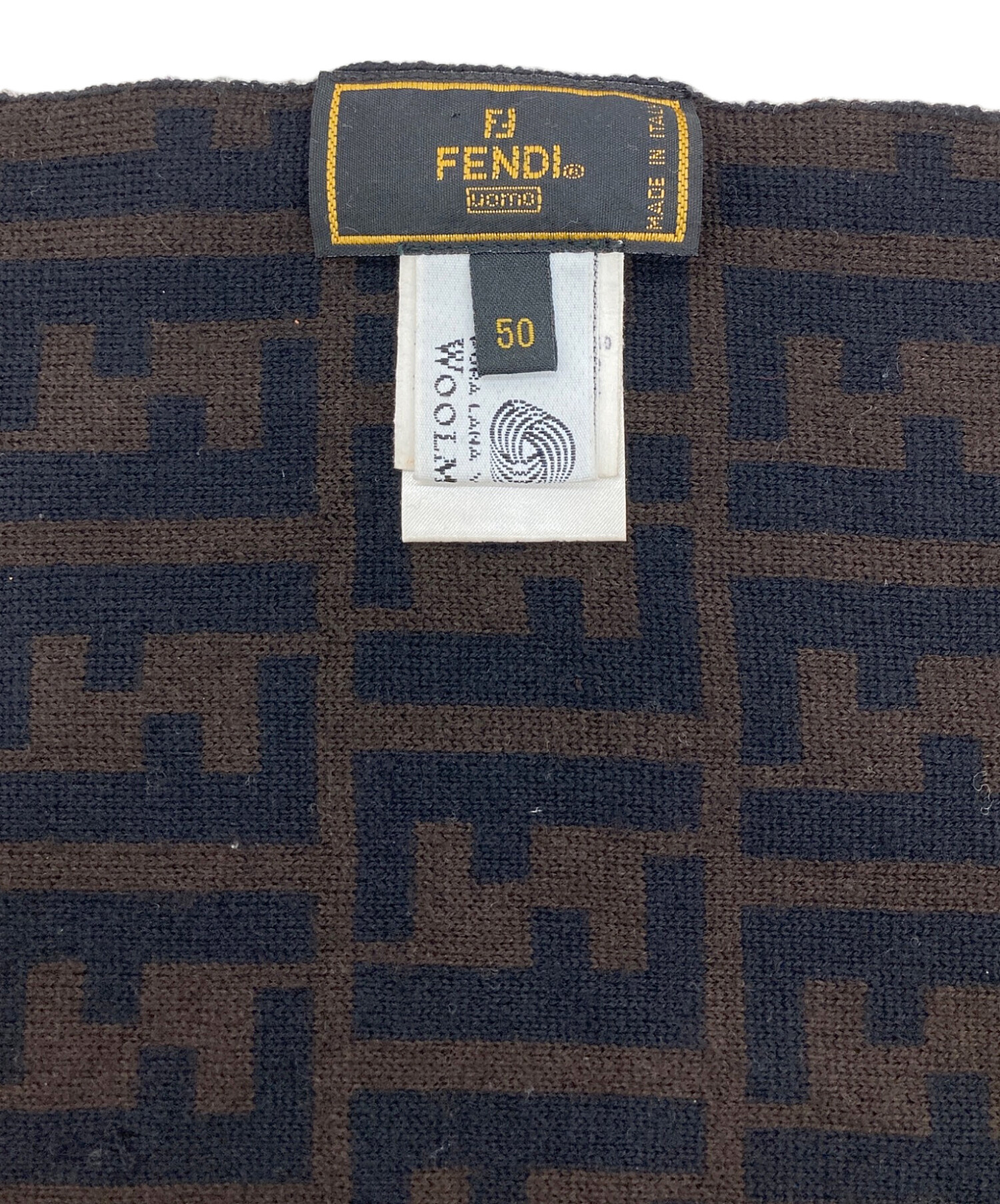 中古・古着通販】FENDI (フェンディ) ズッカ総柄マフラー ブラウン