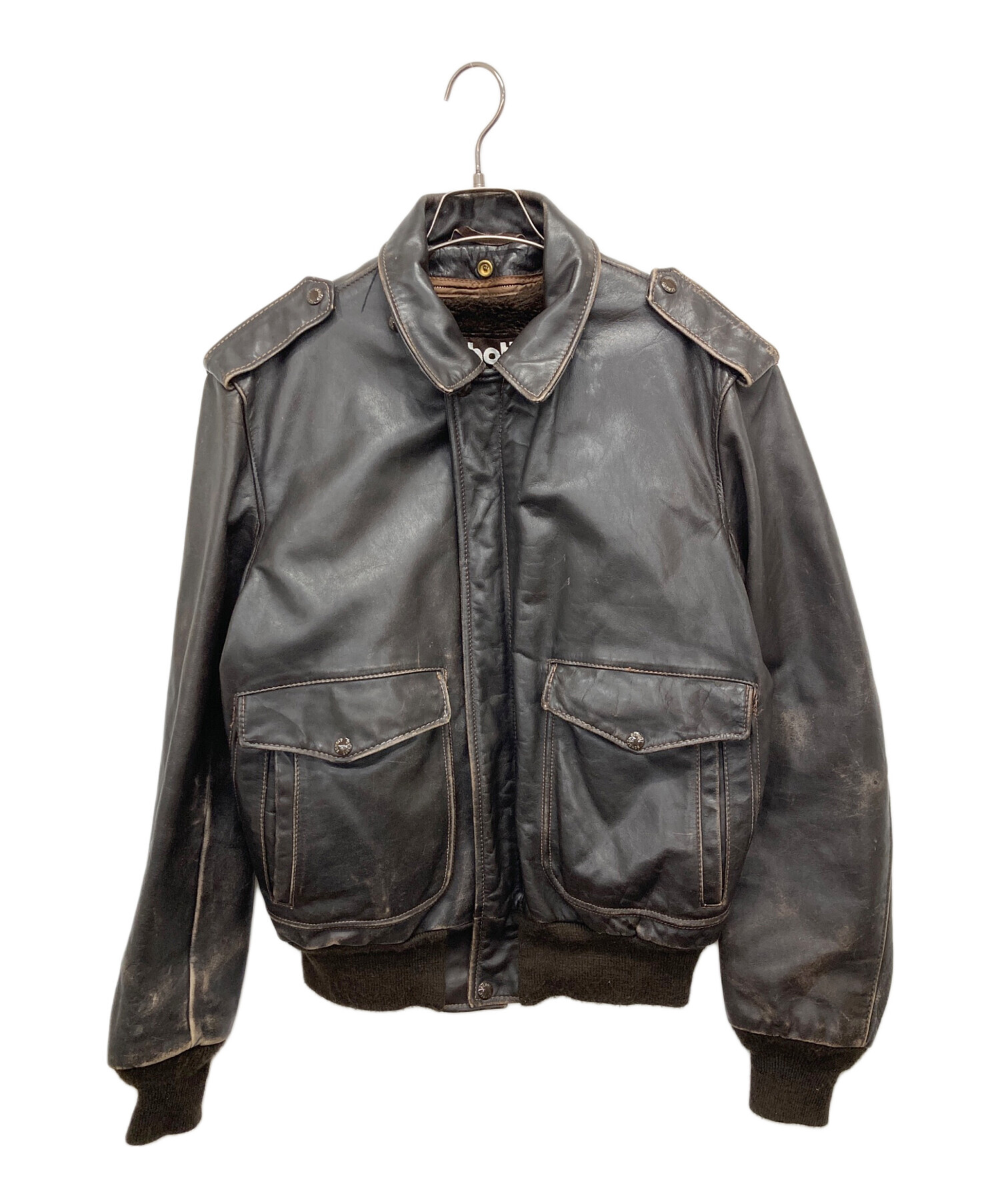 希少2XL ショット　レザージャケット　ブルゾン　ボアライナー ブラウン　シボ革 Schott レザー フライト ジャケット XL~ ブラウン ショット ボア