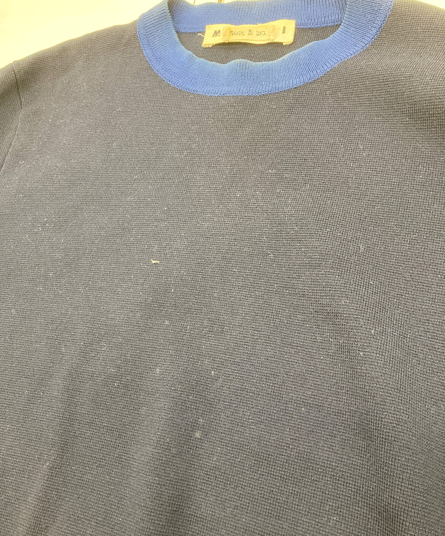 中古・古着通販】MARNI (マルニ) カラー切替ウールニット ネイビー 