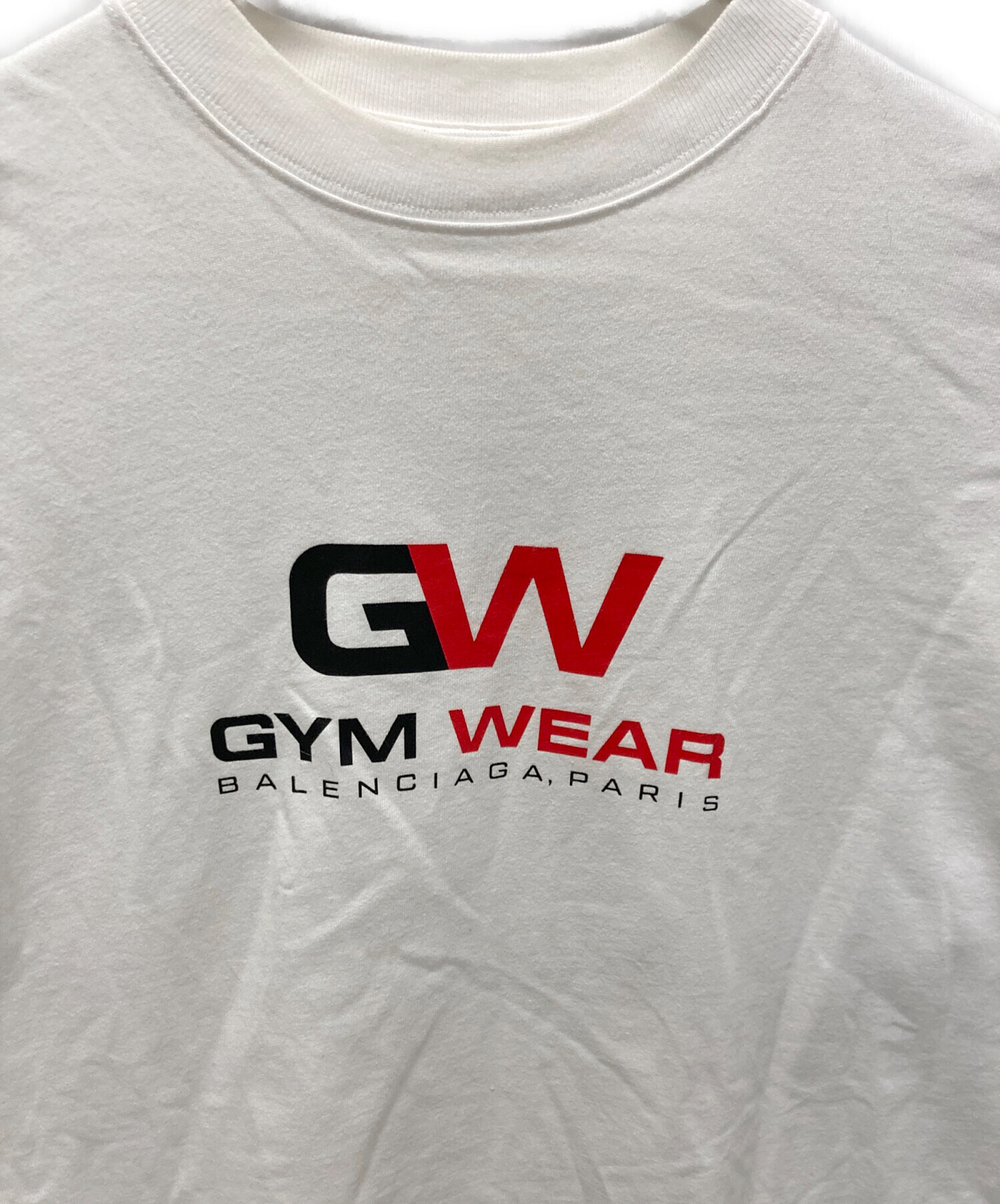 BALENCIAGA バレンシアガ 2020AW GYM WEAR 半袖Tシャツ フロントプリント コットン 620941 TIVD5 美品 中古 4b007501 BALENCIAGA - BALENCIAGA バレンシアガ 2020AW GYM WEAR 半袖Tシャツ