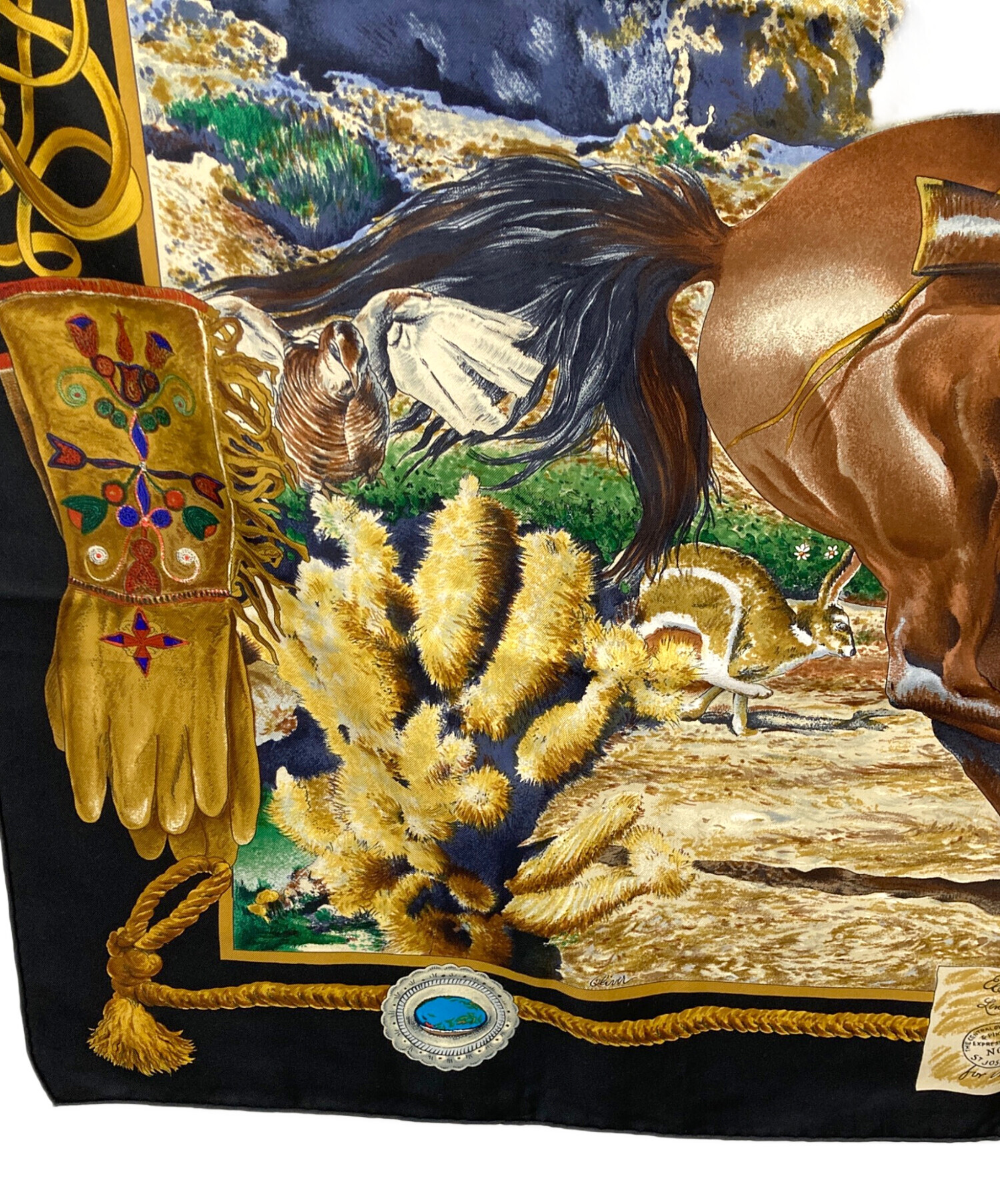 中古・古着通販】HERMES (エルメス) The Pony Express/カレ90 ブラック