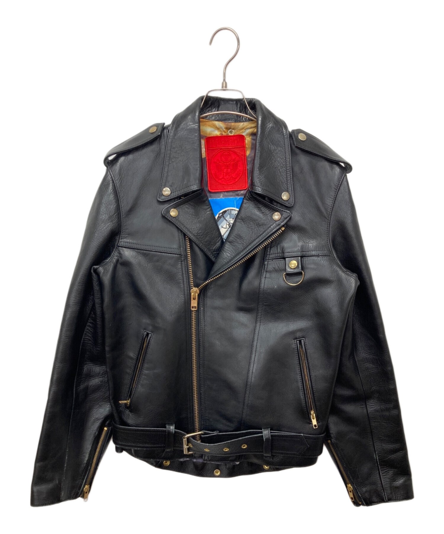 フェノメノン　グリーン レザー ダブルライダースジャケット 中古・古着通販】PHENOMENON (フェノメノン) レザーダブルライダース