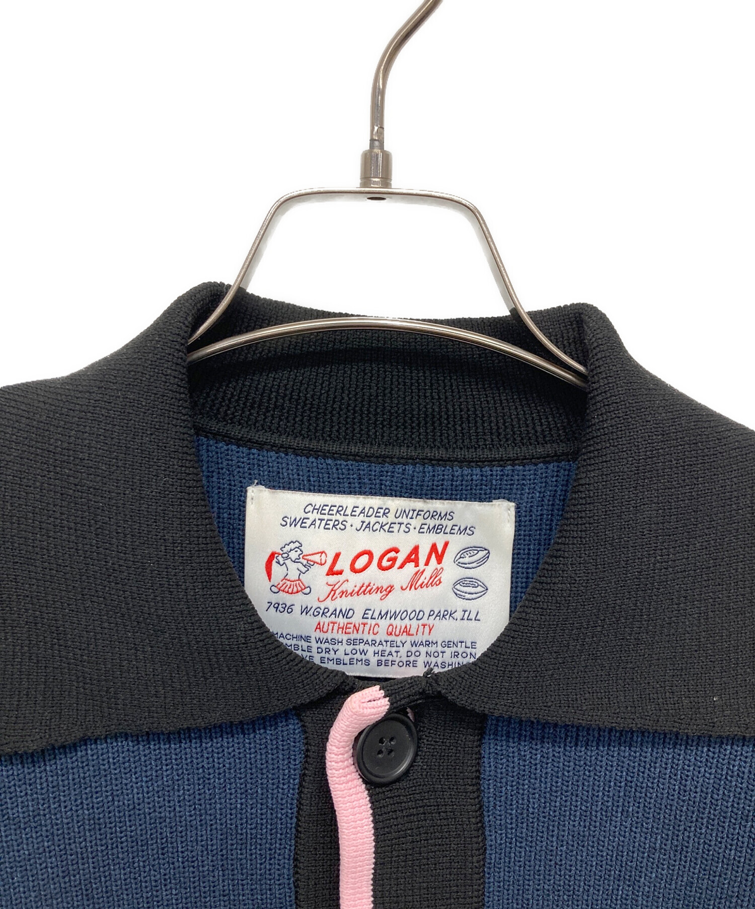 中古・古着通販】LOGAN (ローガン) 別注ニットカーディガン ネイビー