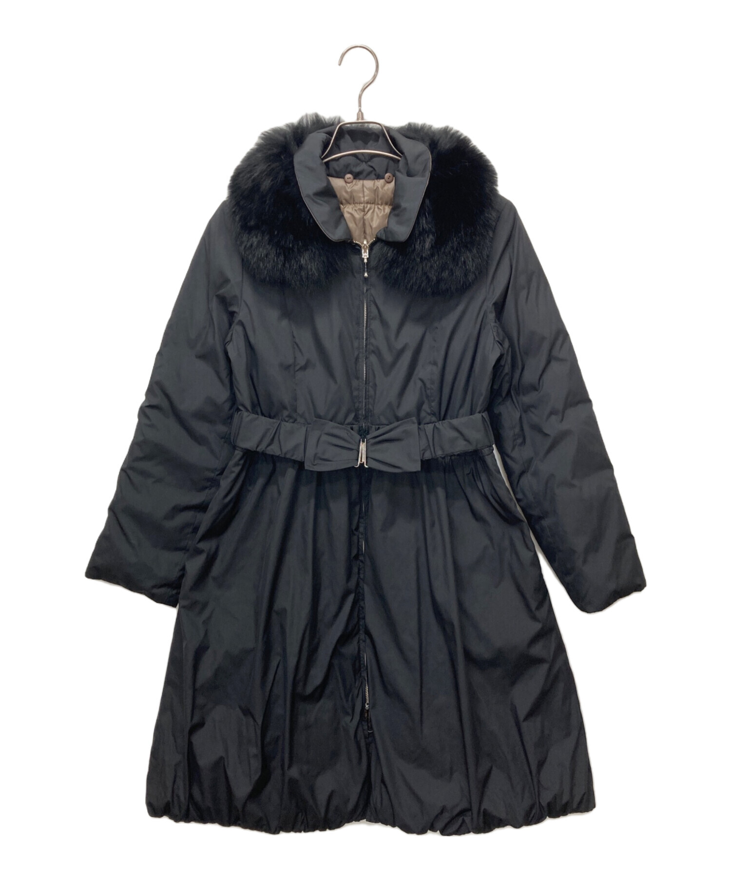 お値下げ　エムズグレイシー ダウンコート 40 黒 フォックスファー 中古・古着通販】M'S GRACY (エムズグレイシー) フォックスファー