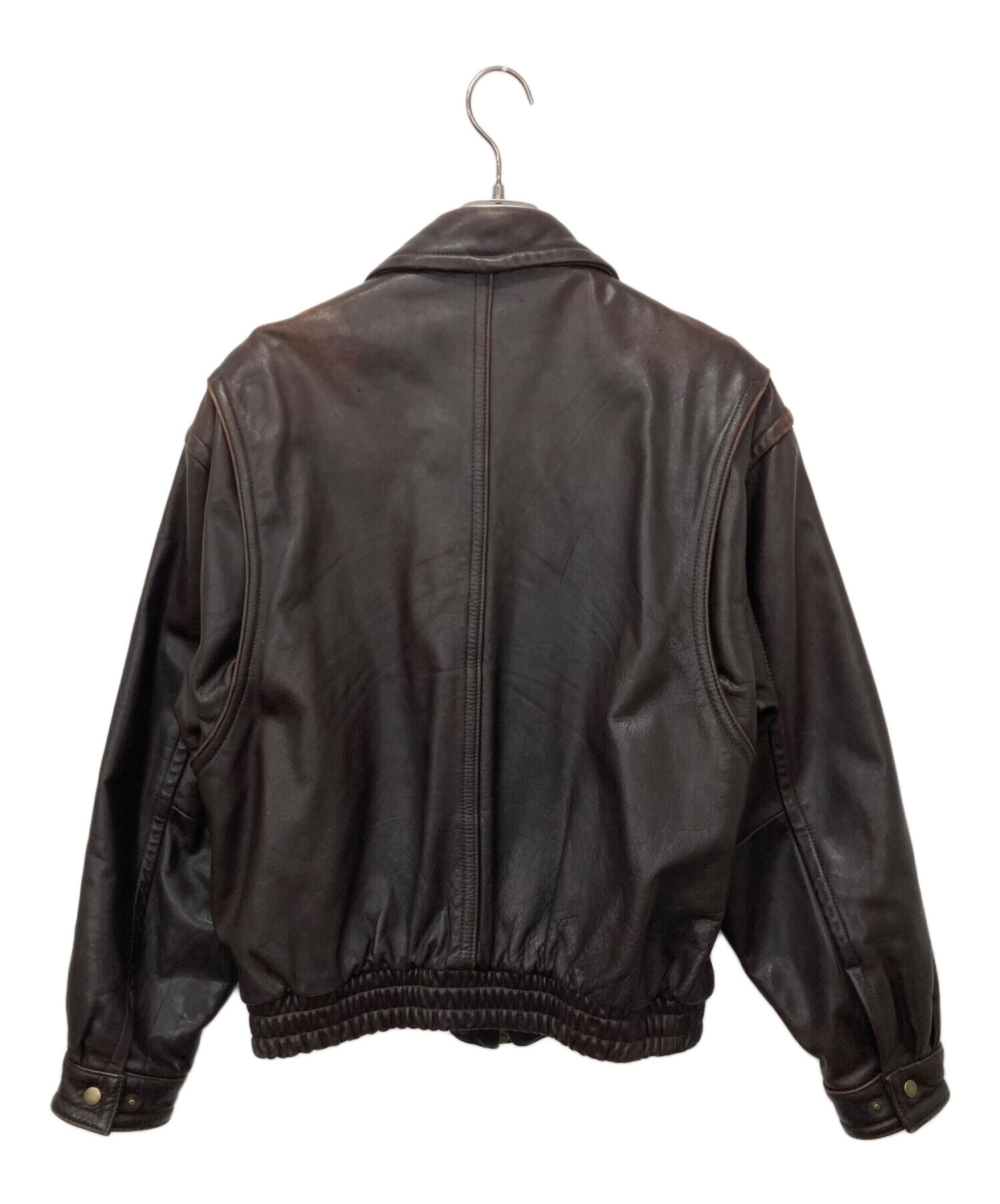 バナナリパブリック　メンズ　ダークブラウン レザージャケット　Mサイズ 中古・古着通販】BANANA REPUBLIC (バナナリパブリック) レザー