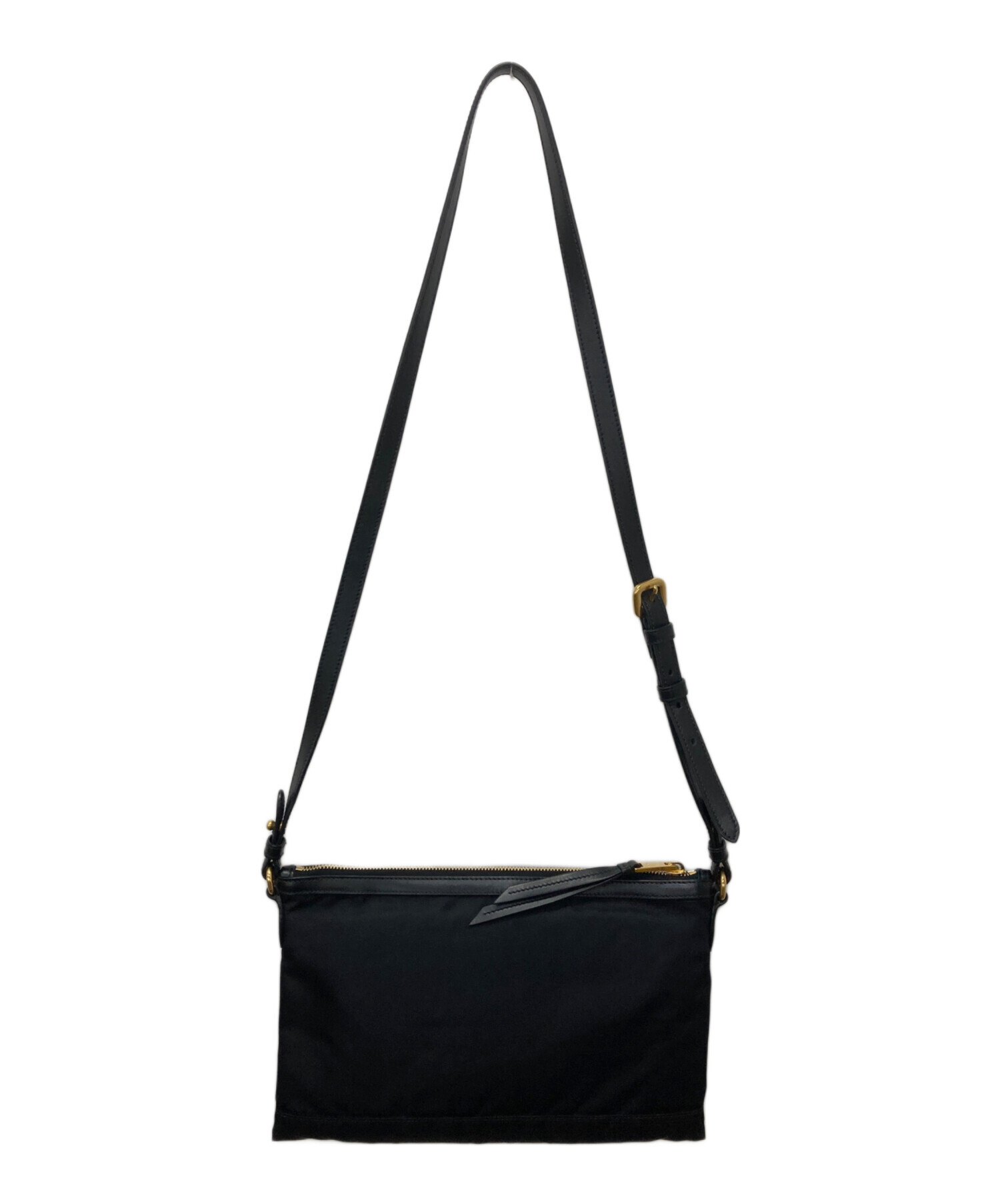 PRADA-pre-owned ナイロンバッグ ショルダーバッグ 中古・古着通販】PRADA (プラダ) ナイロンショルダーバッグ ブラック