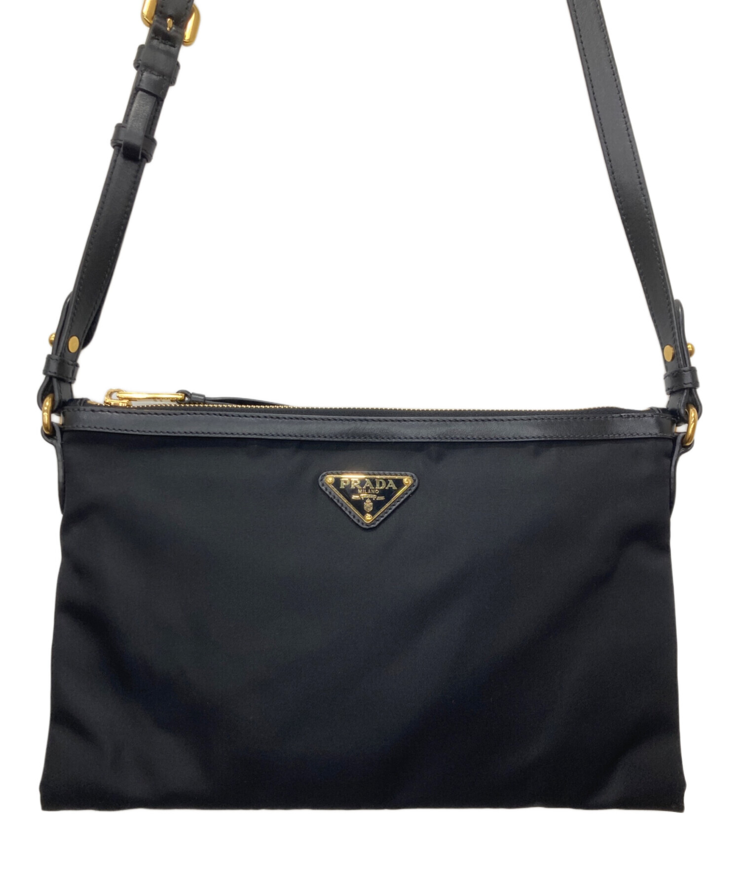 中古・古着通販】PRADA (プラダ) ナイロンショルダーバッグ ブラック