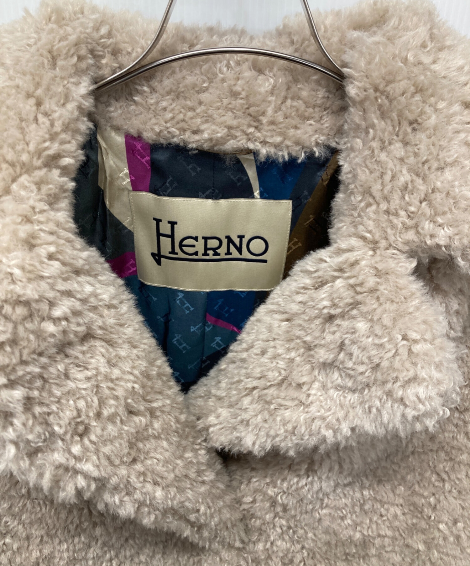 中古・古着通販】HERNO (ヘルノ) カーリーコート ベージュ サイズ:42