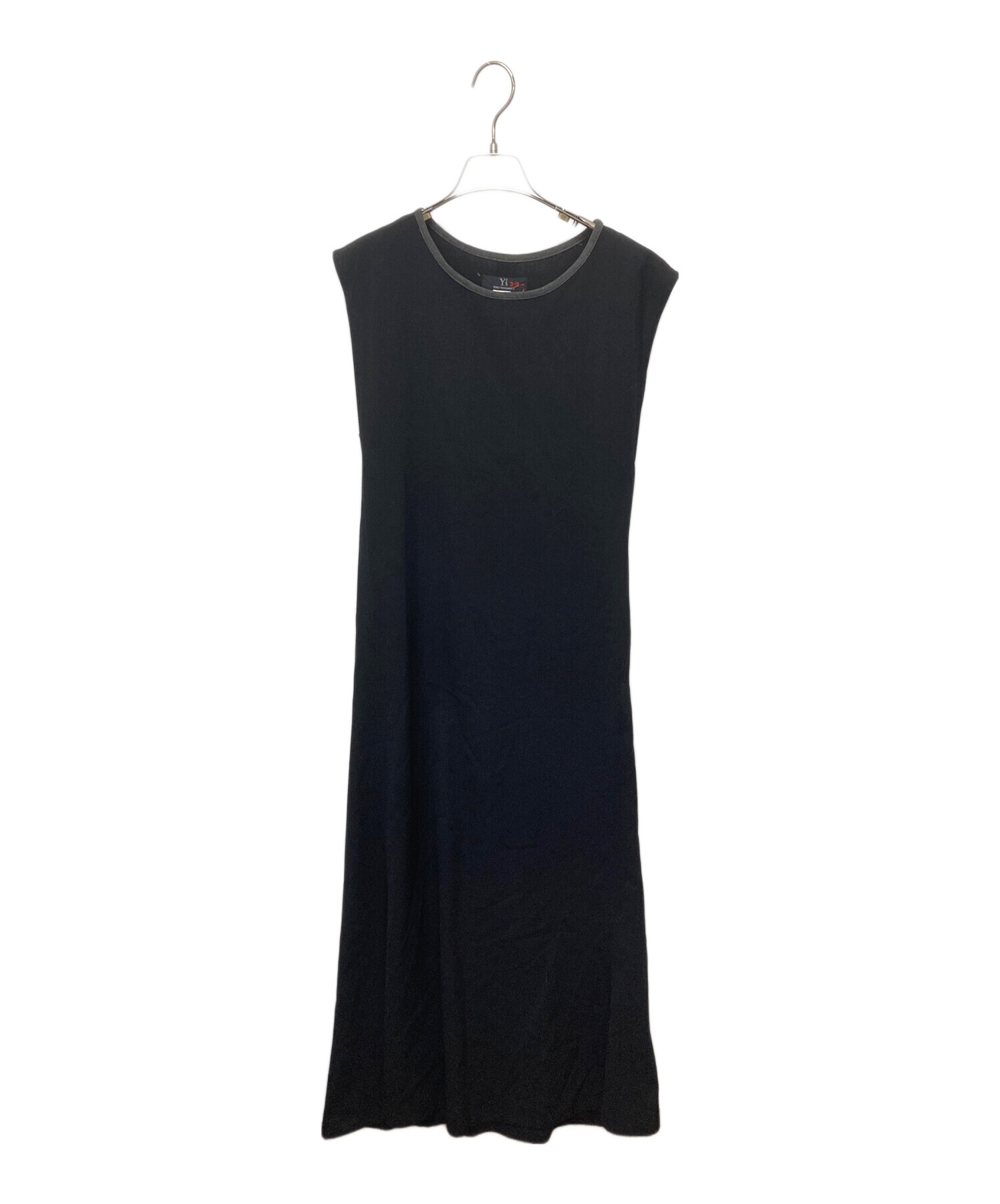 Y's ワイズ 美品 ウールギャバ 切替 ノースリーブワンピース 黒2 中古・古着通販】Y's (ワイズ) ウールギャバノースリーブワンピース