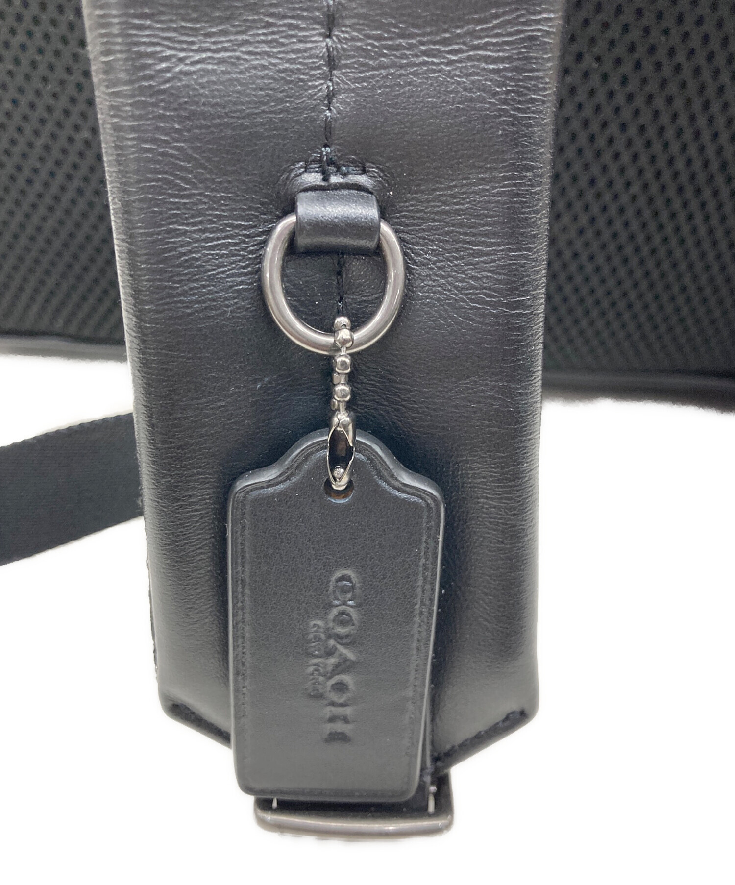 中古・古着通販】COACH (コーチ) シグネチャーレザーリュック ネイビー 