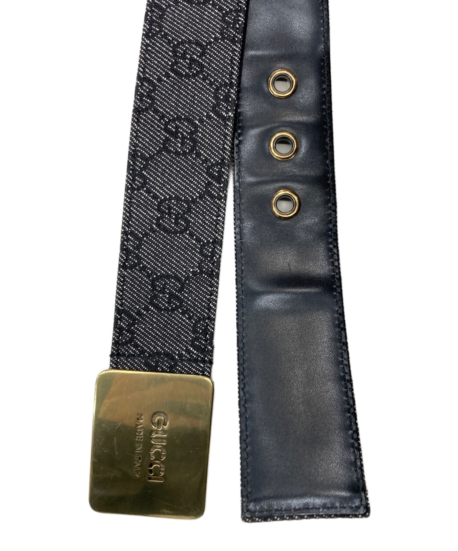 中古・古着通販】GUCCI (グッチ) GGゴールドバックルレザーベルト