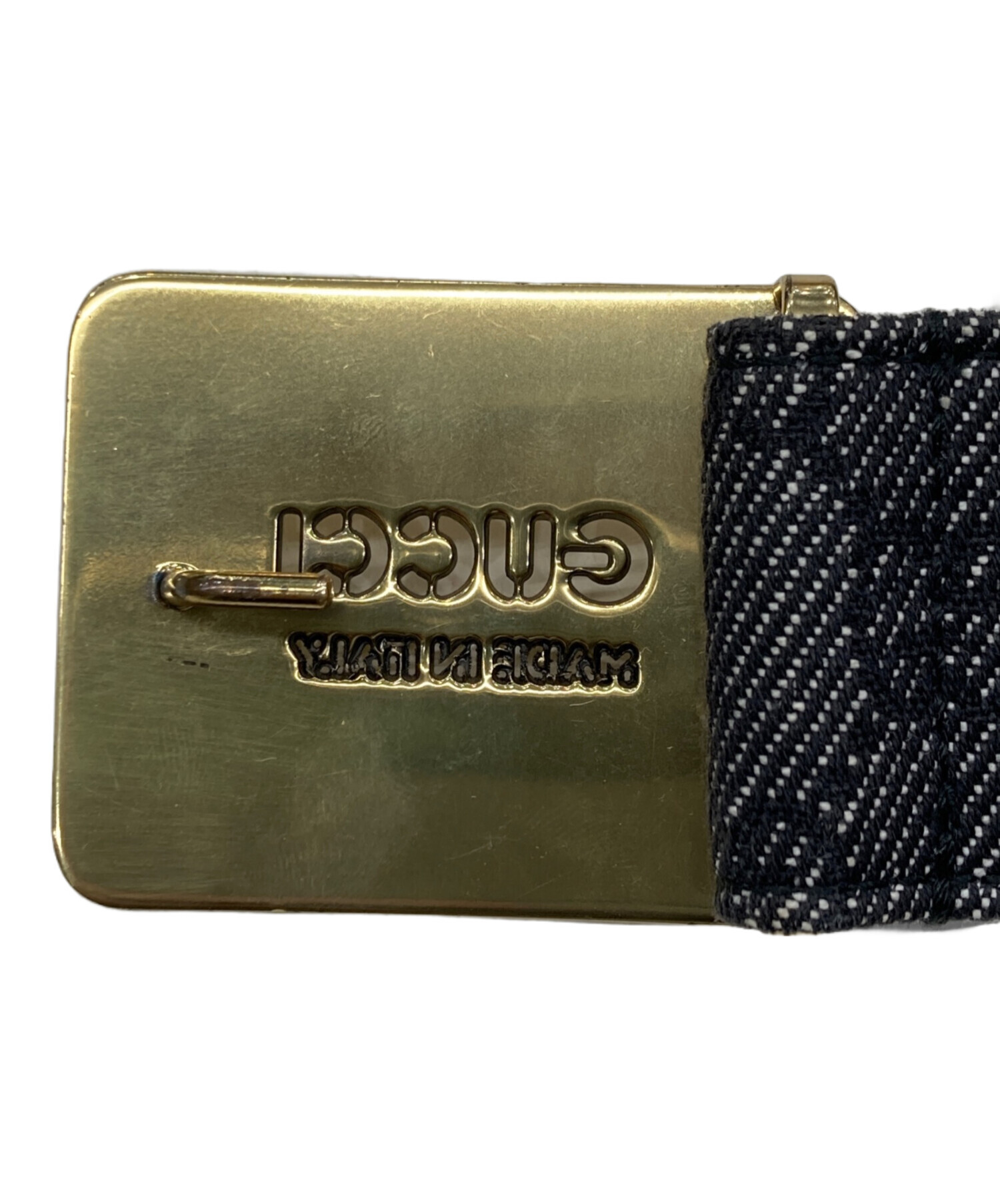 中古・古着通販】GUCCI (グッチ) GGゴールドバックルレザーベルト